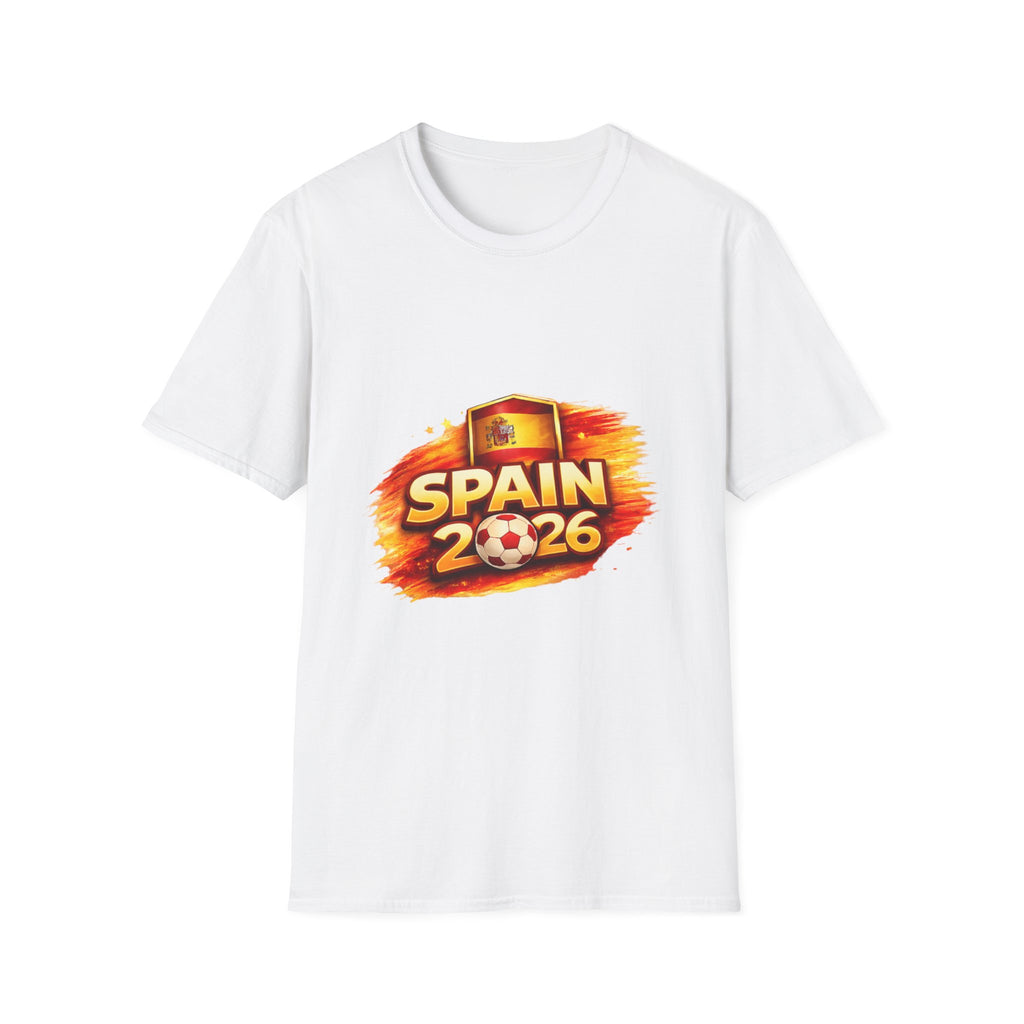 Spain 2026 Soccer Fan T-Shirt – Spanish Flag & Trophy Cup Support Tee