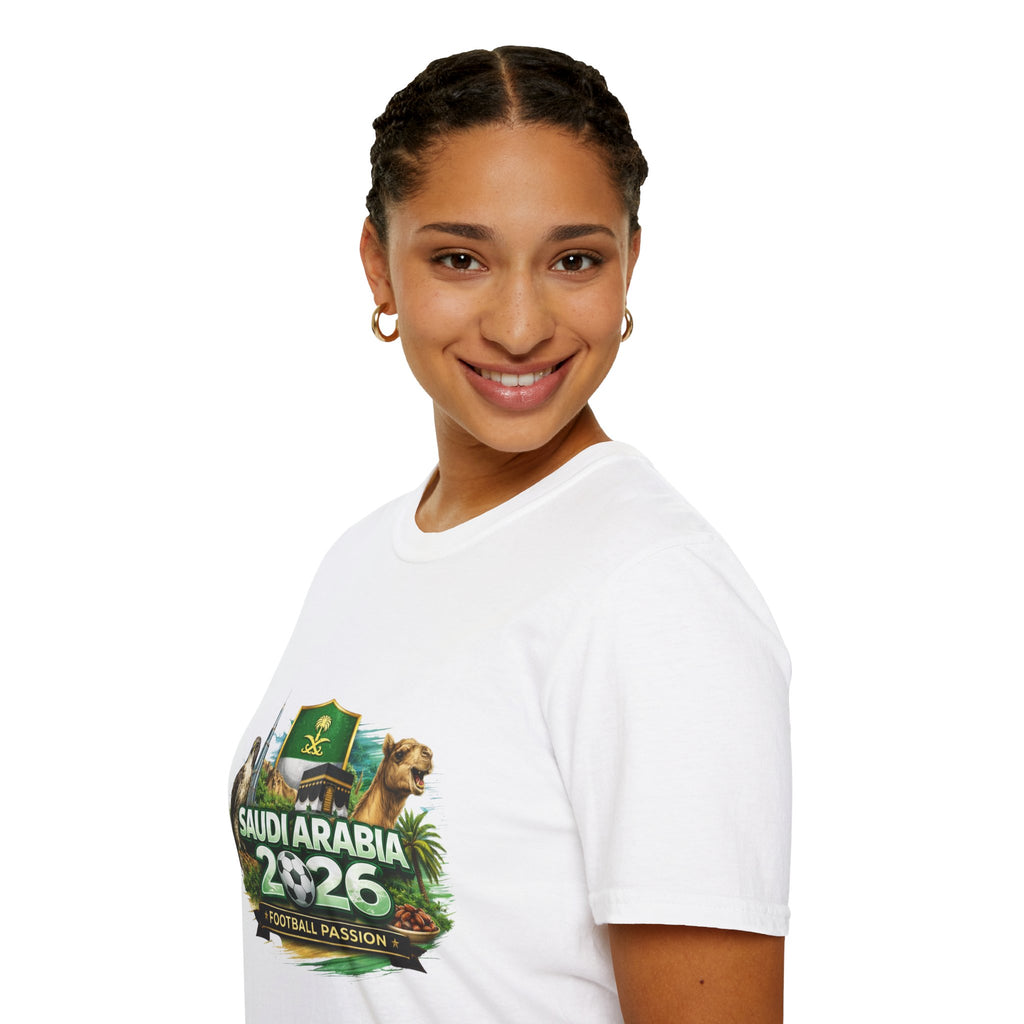 Saudi Arabia 2026 Football T-Shirt – National Flags & Camel Soccer Design