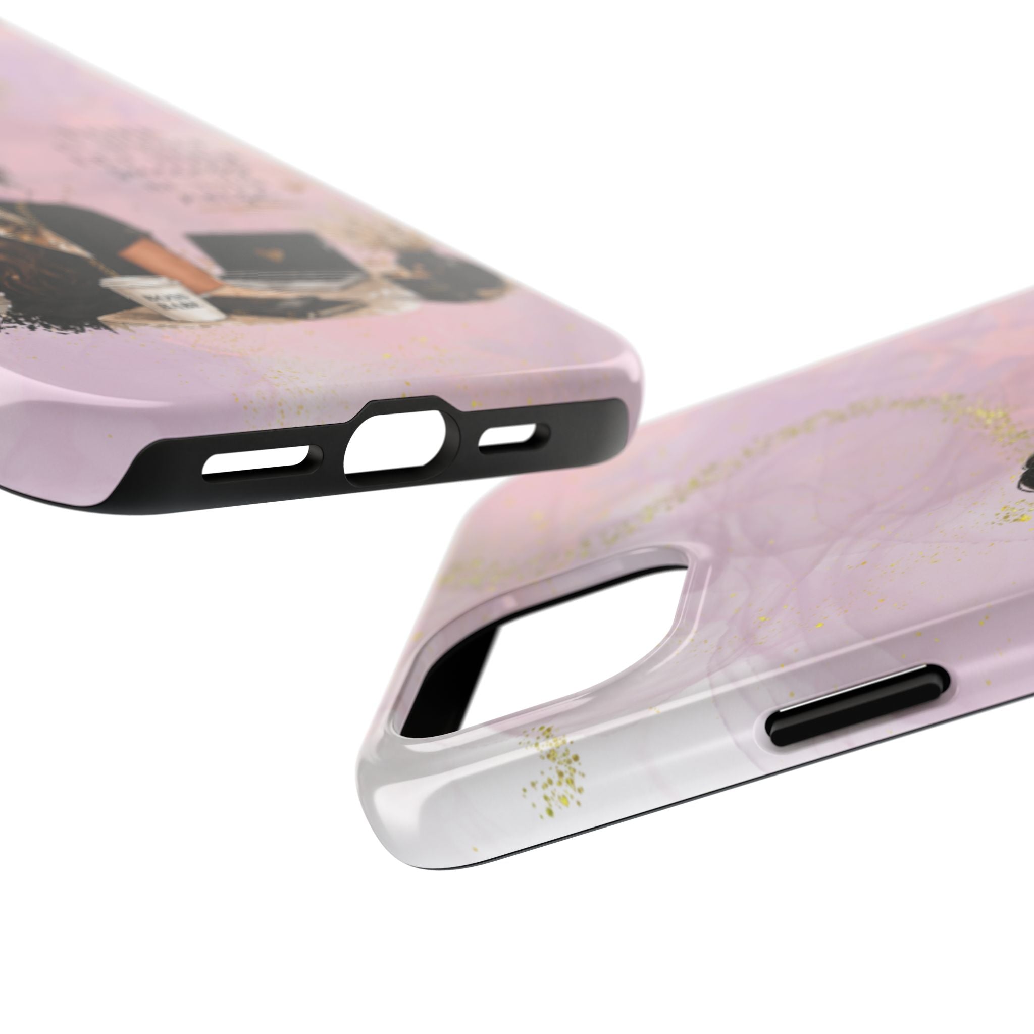 Inspirational Pink Work Desk Phone Case — "Work in Silence, Let Your Success Be Your Noise"