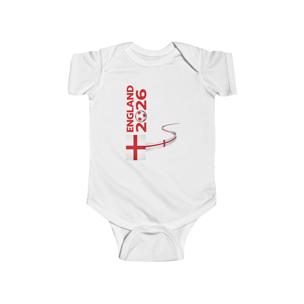 England 2026 Infant Bodysuit — Baby Soccer Fan One-Piece