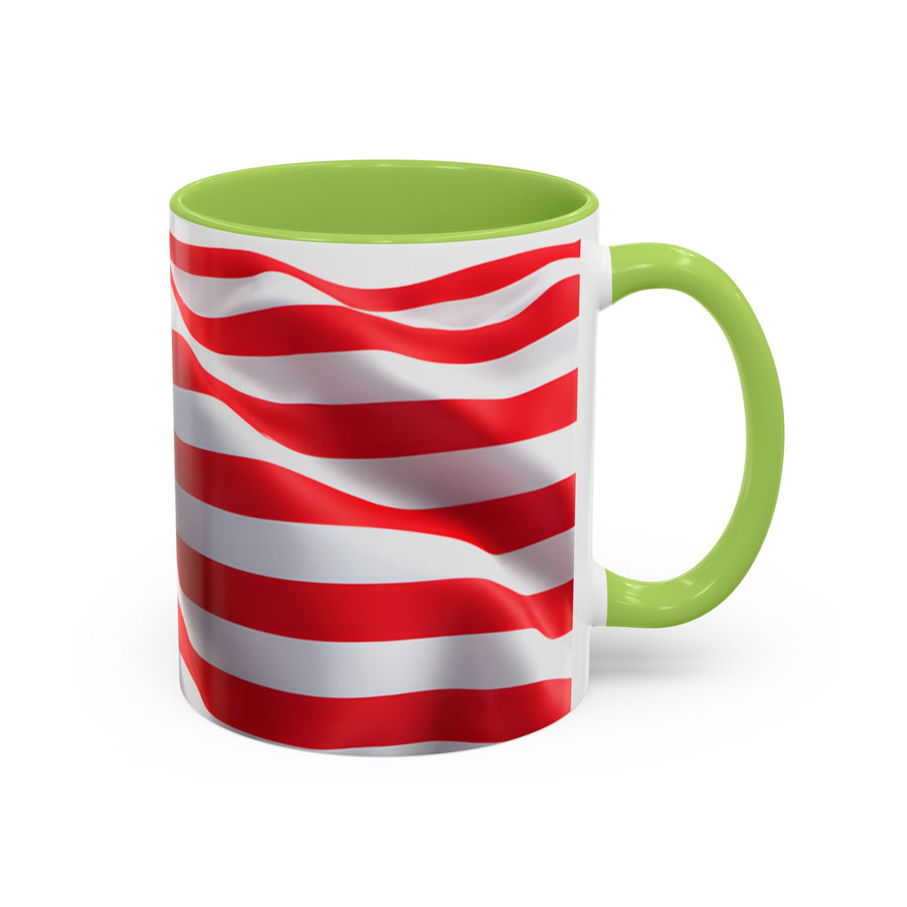 American Flag Accent Coffee Mug — Patriotic USA Stars & Stripes Ceramic Mug (11/15oz)