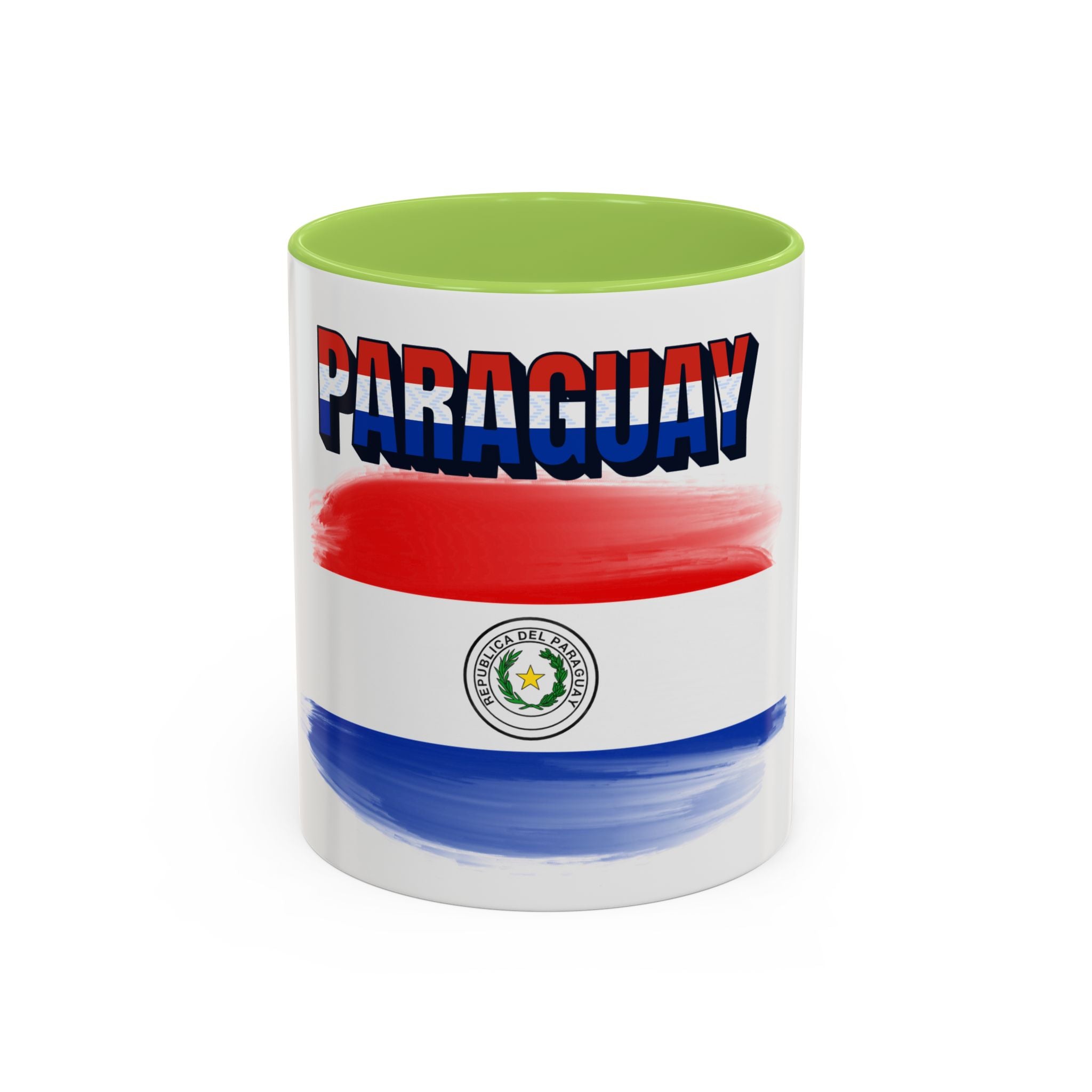 Paraguay Flag Accent Coffee Mug – Patriotic Red White Blue Souvenir (11/15 oz)