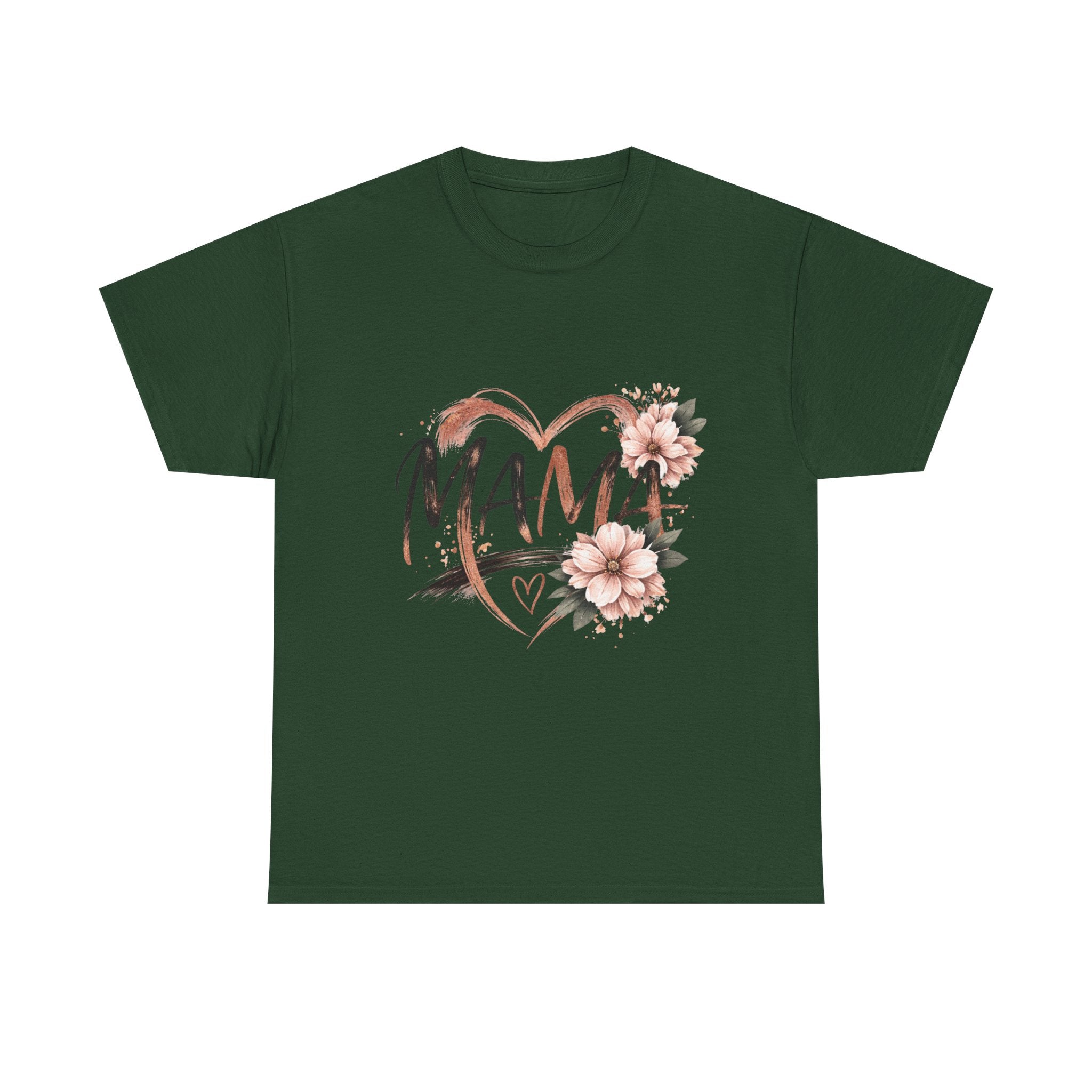 Mama Heart Floral Tee — "MAMA" Script Mother's Day Shirt