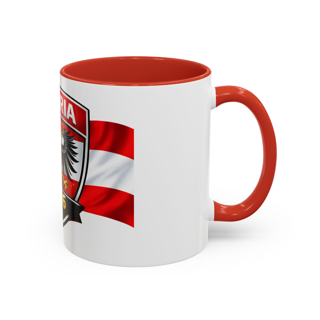 Austria 2026 Cup Coffee Mug – Austrian Flag & Trophy Accent Mug