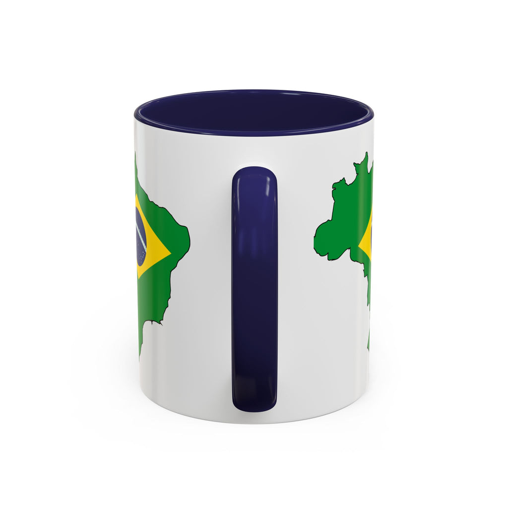 Brazil Map Coffee Mug — Brazilian Flag Accent 11/15oz