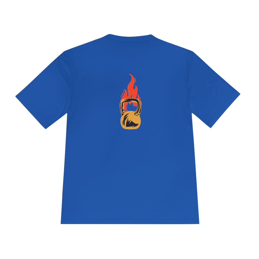 No Days Off Flame Kettlebell Tee — Motivational Gym Workout Shirt