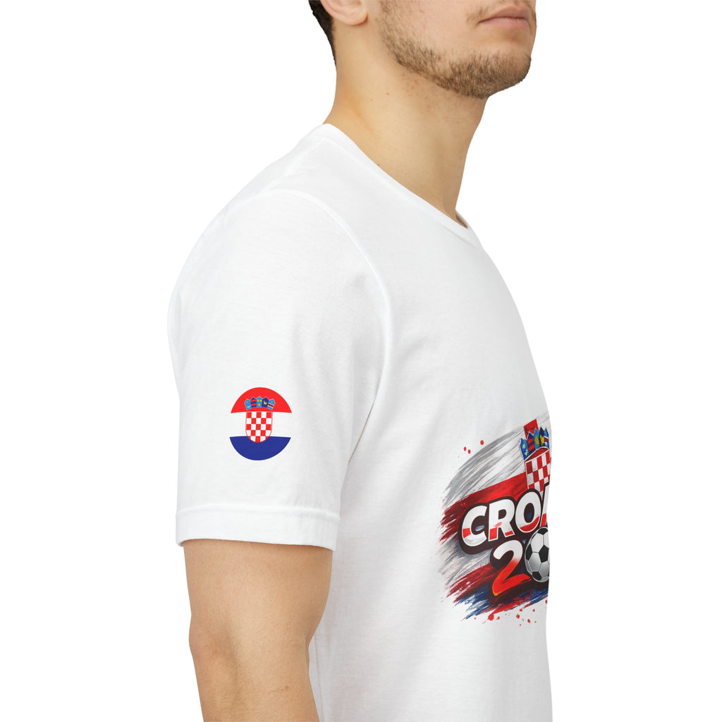 Croatia 2026 Soccer Fan Tee — Croatian Flag Ribbon Football Jersey Shirt