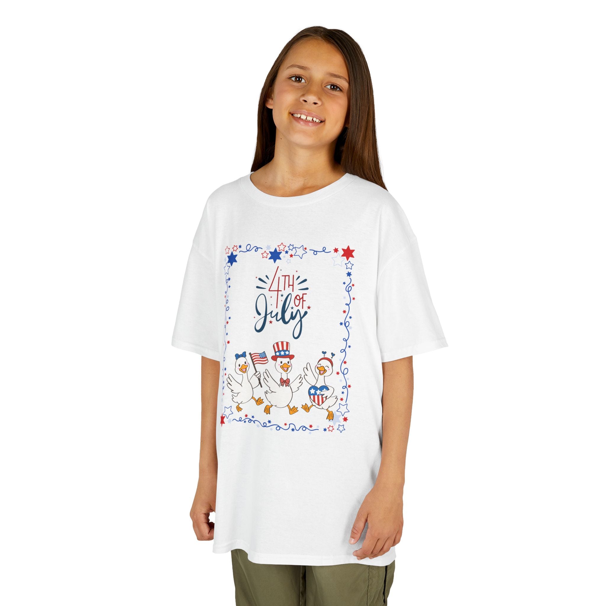 Kids T‑Shirt — 4th of July Duck Parade Patriotic Tee