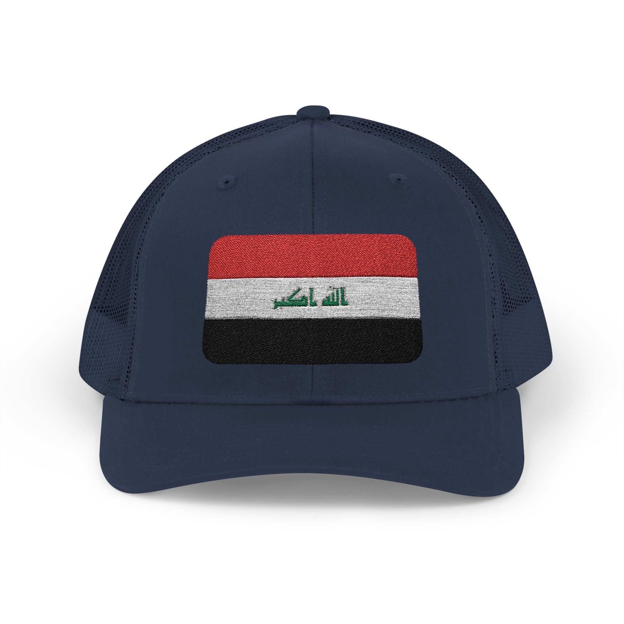 Iraq Flag Snapback Trucker Cap - Embroidered Iraqi Flag Mesh Hat