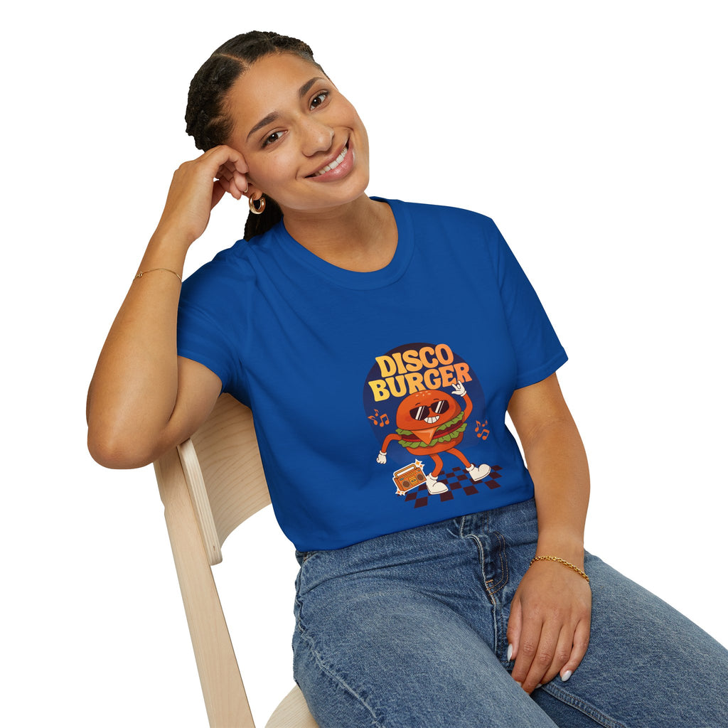 Disco Burger T-Shirt — Retro Dancing Burger Graphic Tee