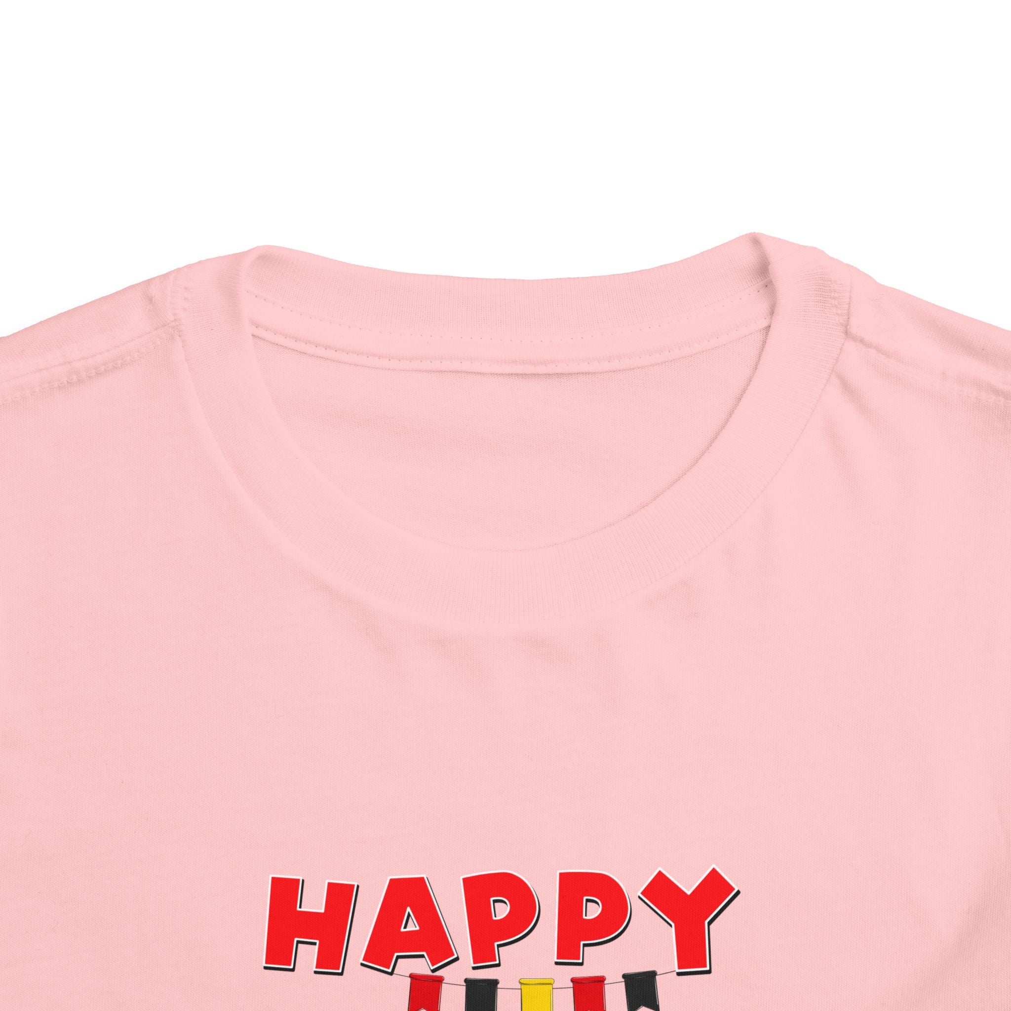 Toddler Tee — 'Happy Birthday' Balloon Party Shirt (Mickey-Style Colors)