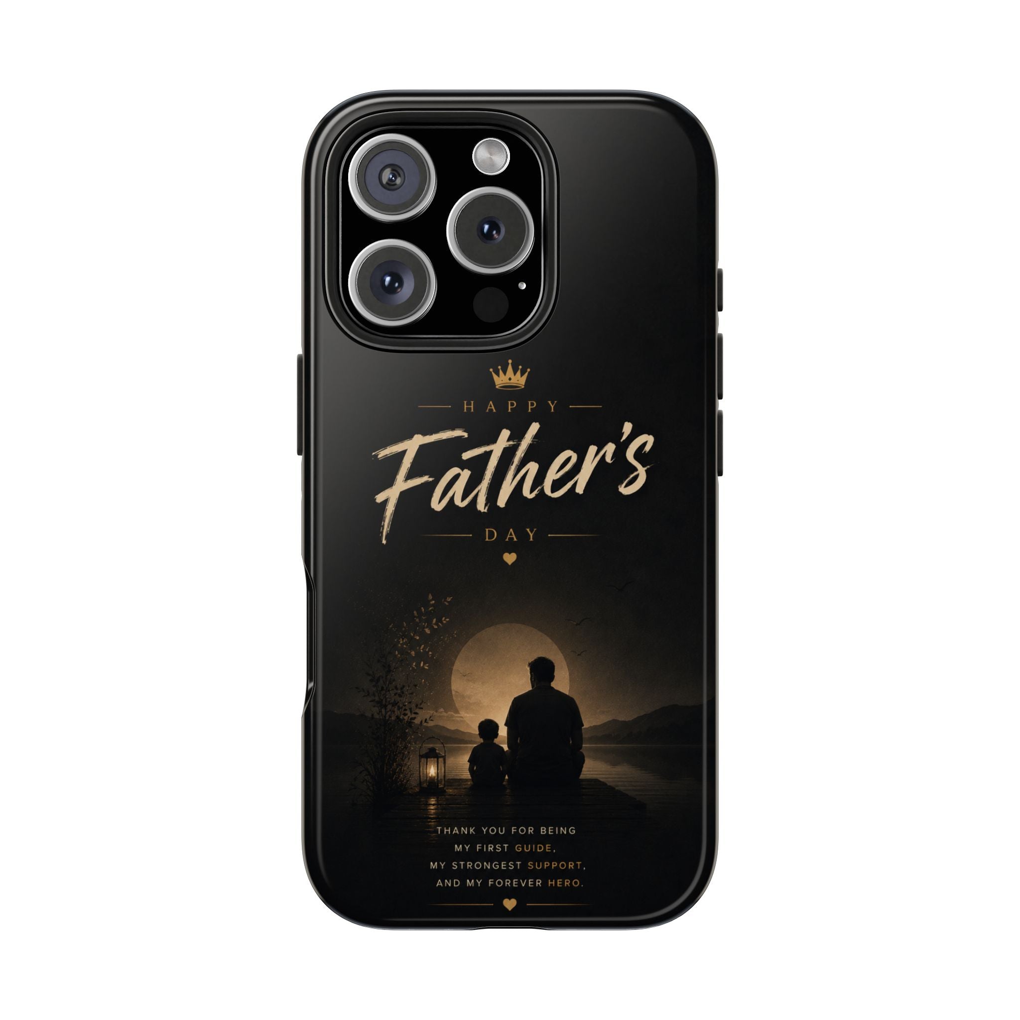 Father's Day Tough Phone Case — 'Happy Father's Day' Silhouette Tribute