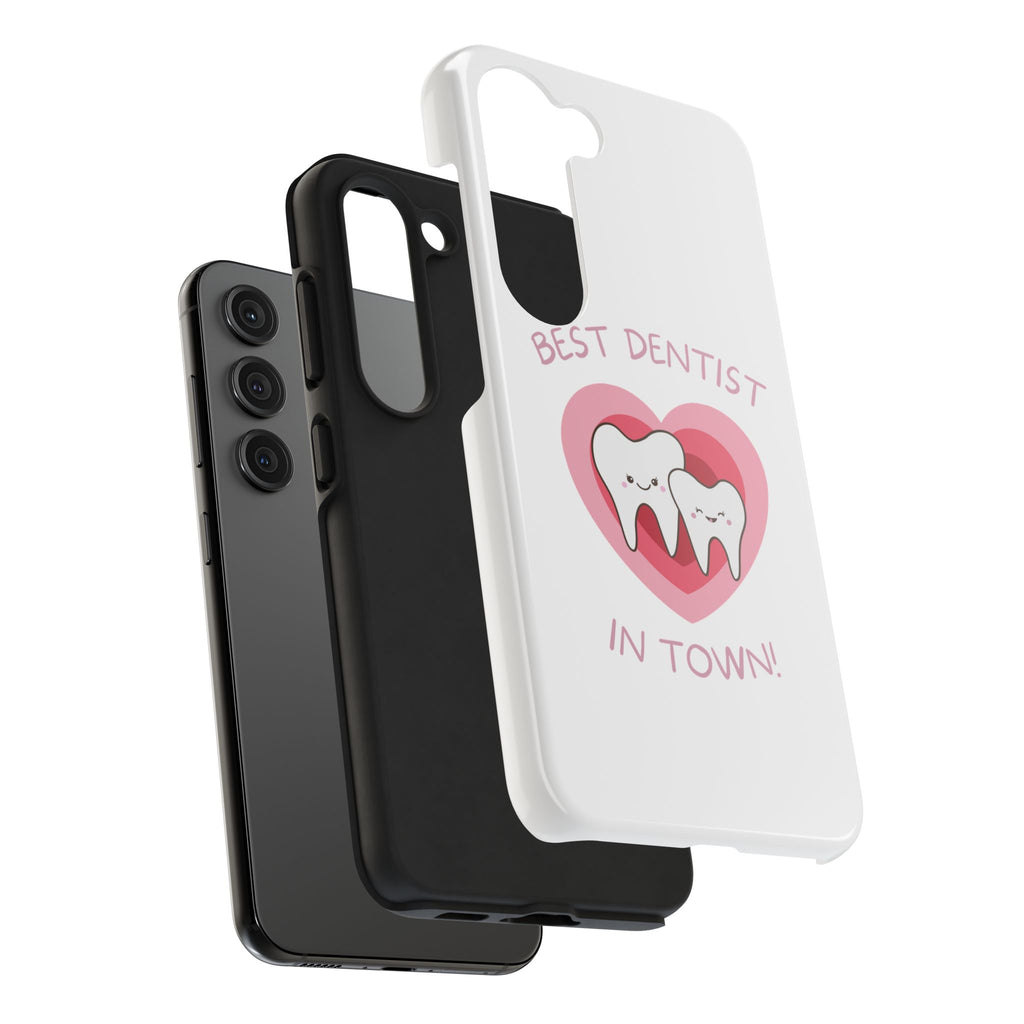 Tough Phone Case — “Best Dentist in Town!” Cute Tooth Heart Design