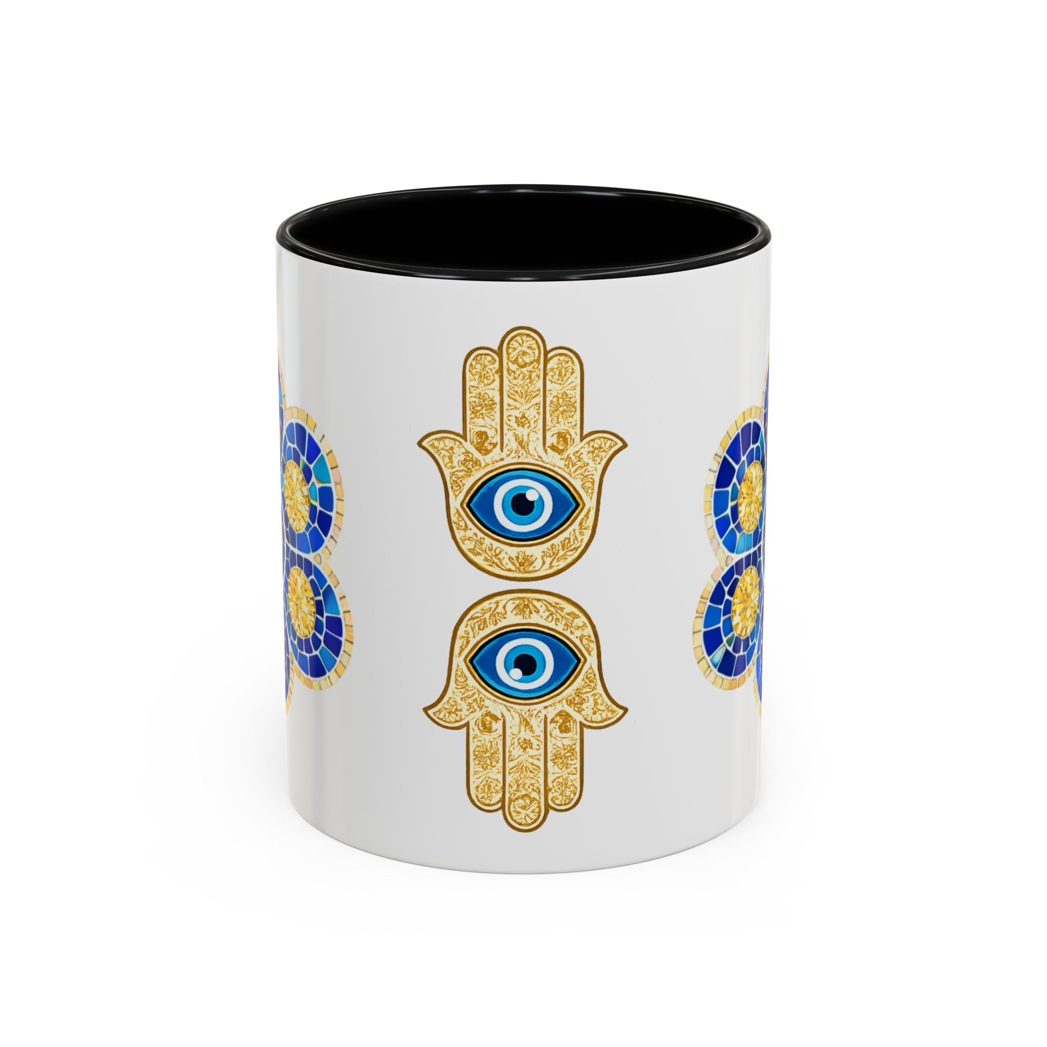Evil Eye Hamsa Accent Coffee Mug