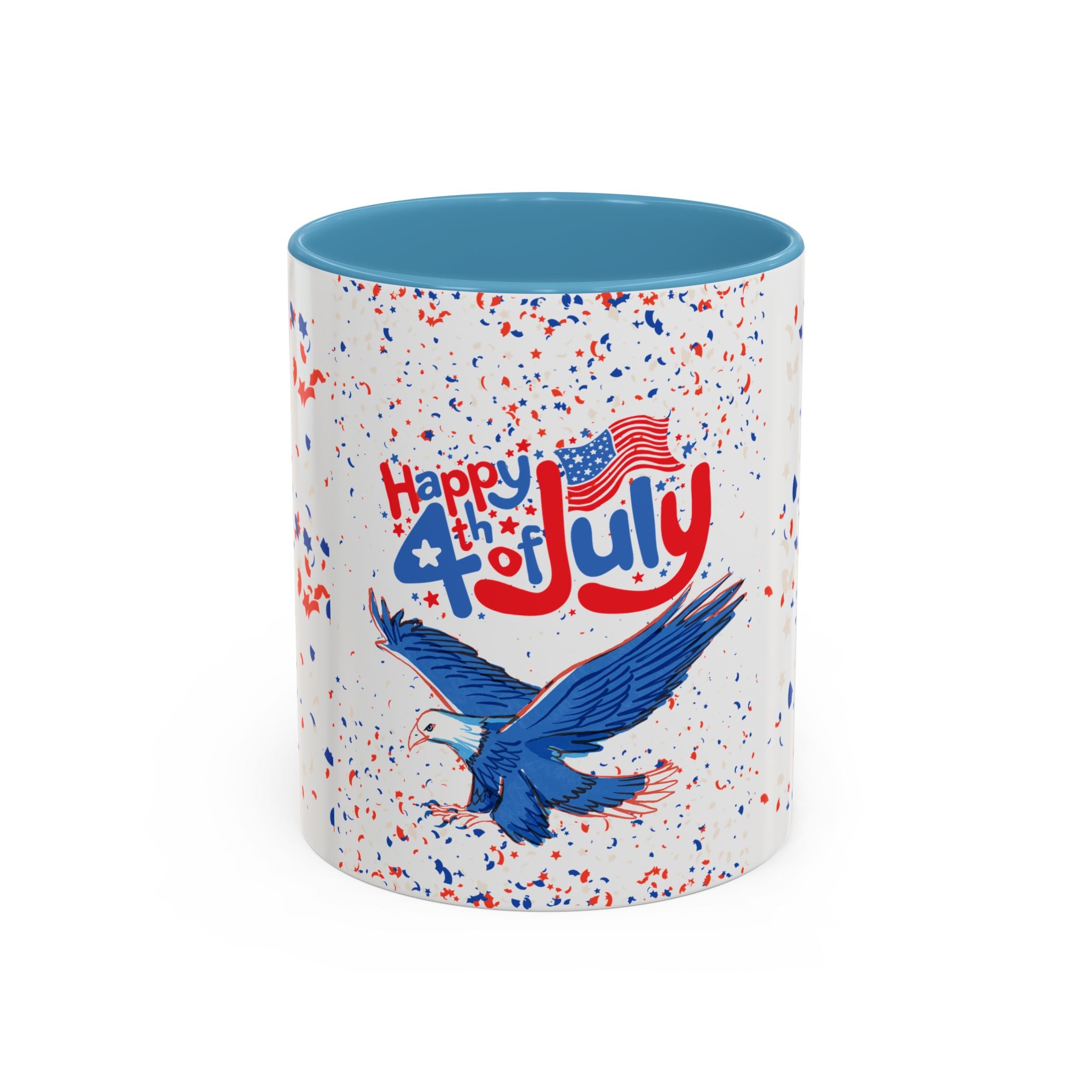 4th of July Coffee Mug - Patriotic Eagle Accent Mug, Red White & Blue Celebration Drinkware
