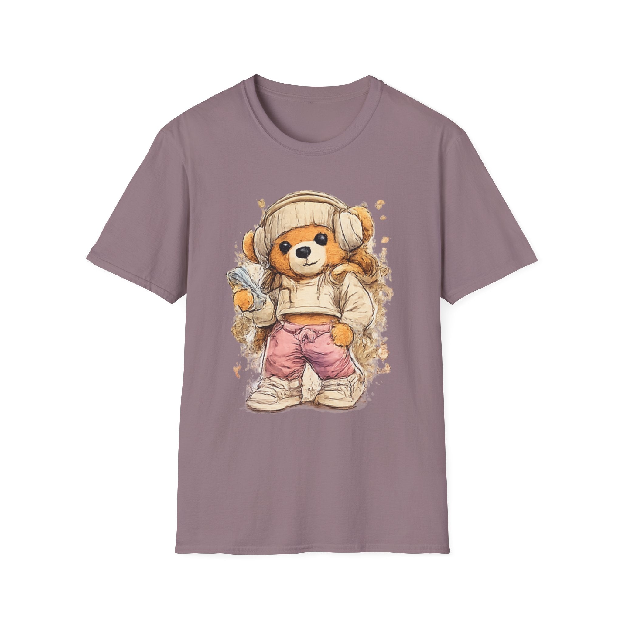 Cute Bear in Cozy  with headphone Outfit T-Shirt