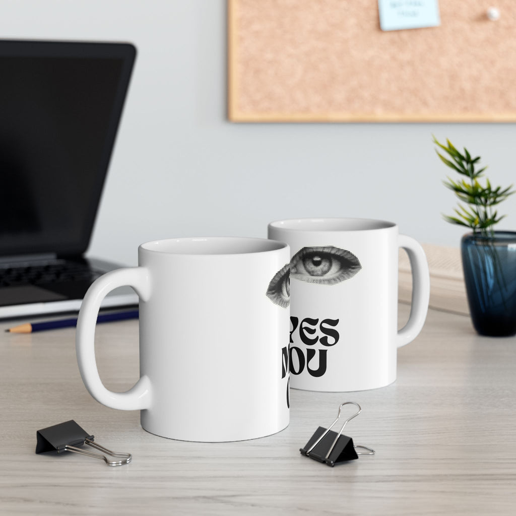 Mug — 'My Eyes On You' Vintage Eye Graphic Ceramic Coffee Mug (11oz & 15oz)