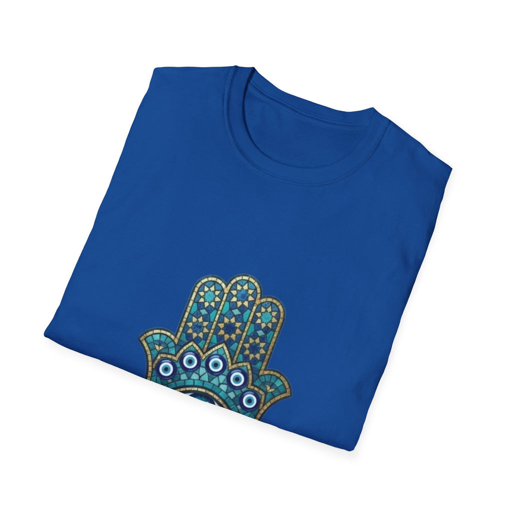 Hamsa Hand Tee with Evil Eye Print — Protective Symbol T-Shirt