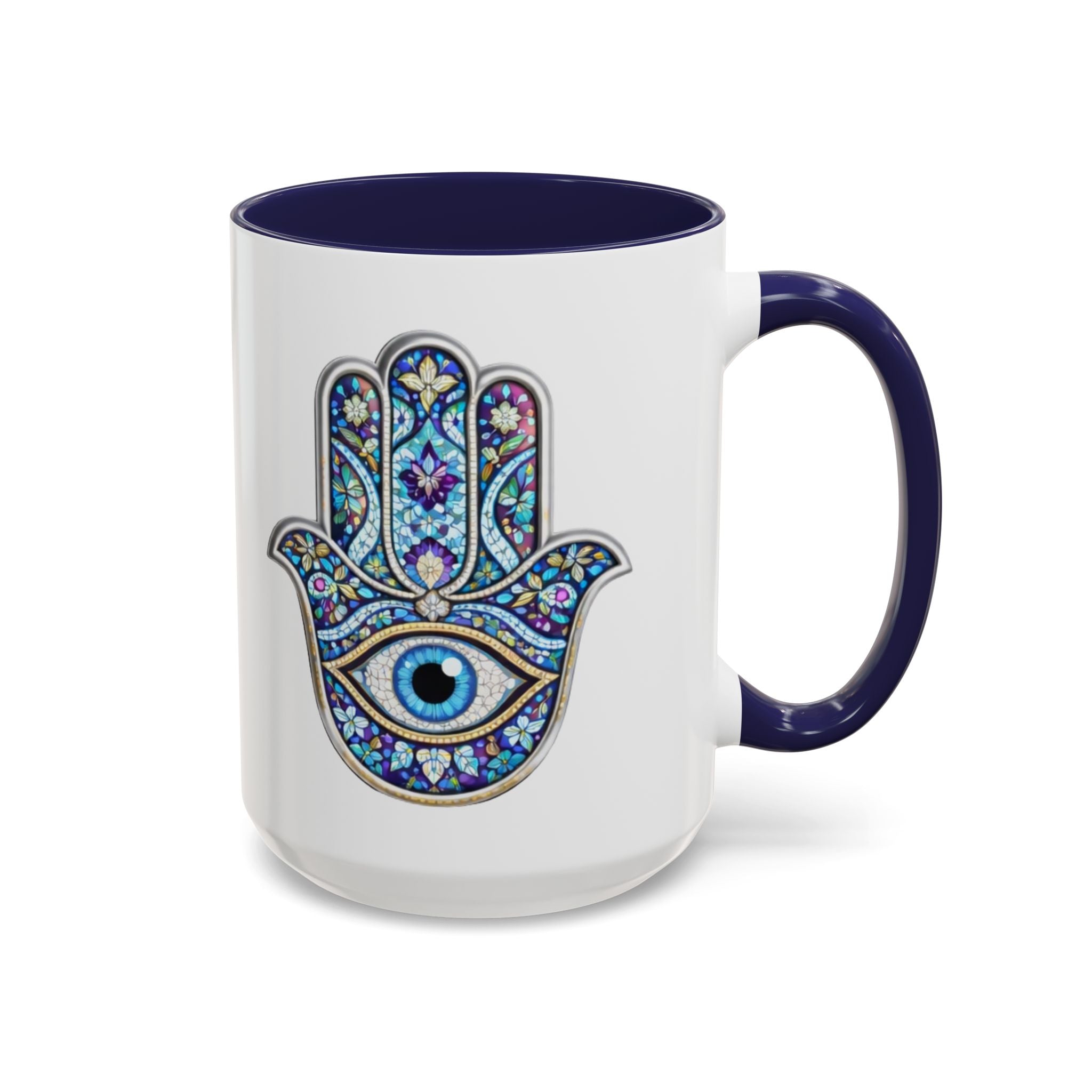 Hamsa Eye Accent Coffee Mug