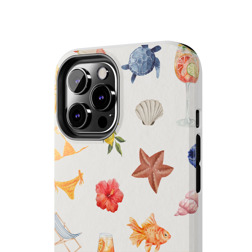 Summer Seashells Pattern Tough Phone Case — Beach Vacation Phone Cover