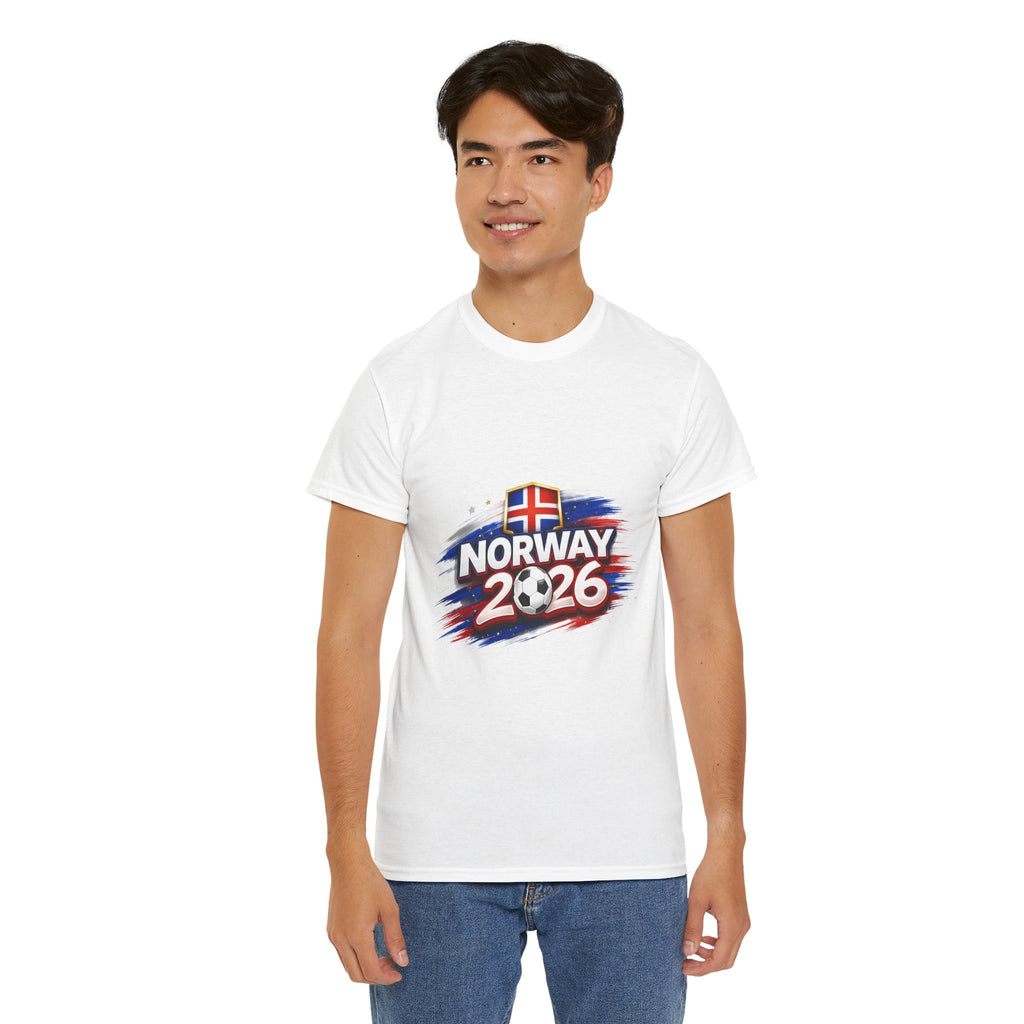Norway 2026 Football Tee — Norwegian Flag Map Soccer Fan Shirt