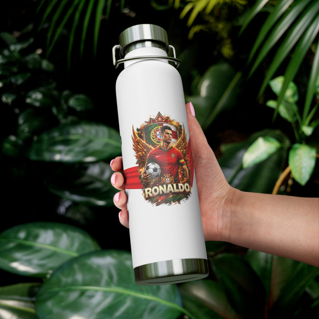 Portugal Soccer Stainless Steel Water Bottle — 22oz Vacuum Insulated Sports Bottle