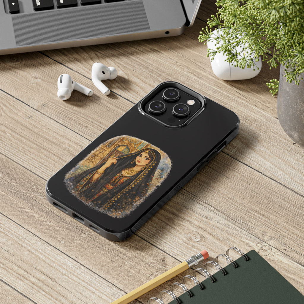 Elegant Persian Princess Tough Phone Case – Vintage Middle Eastern Art iPhone Cover
