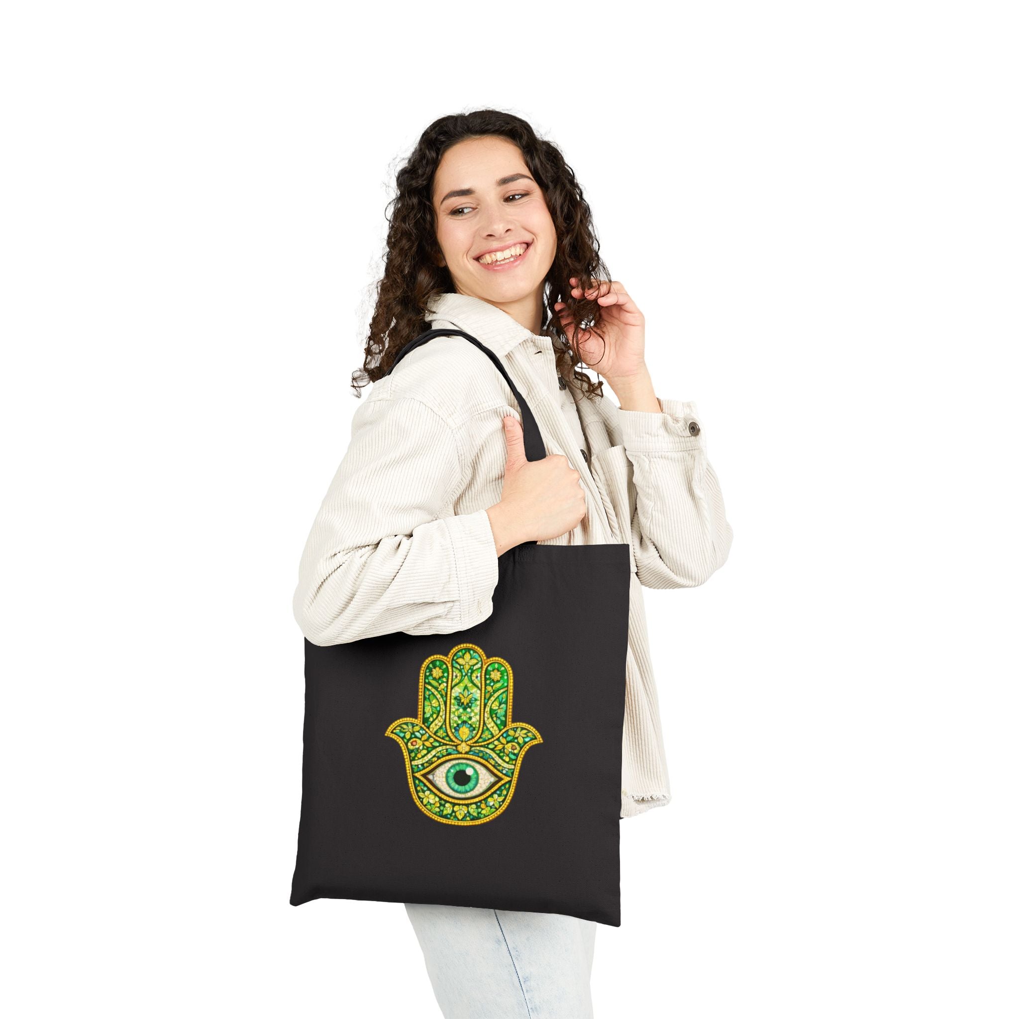 Evil Eye Crescent Tote Bag
