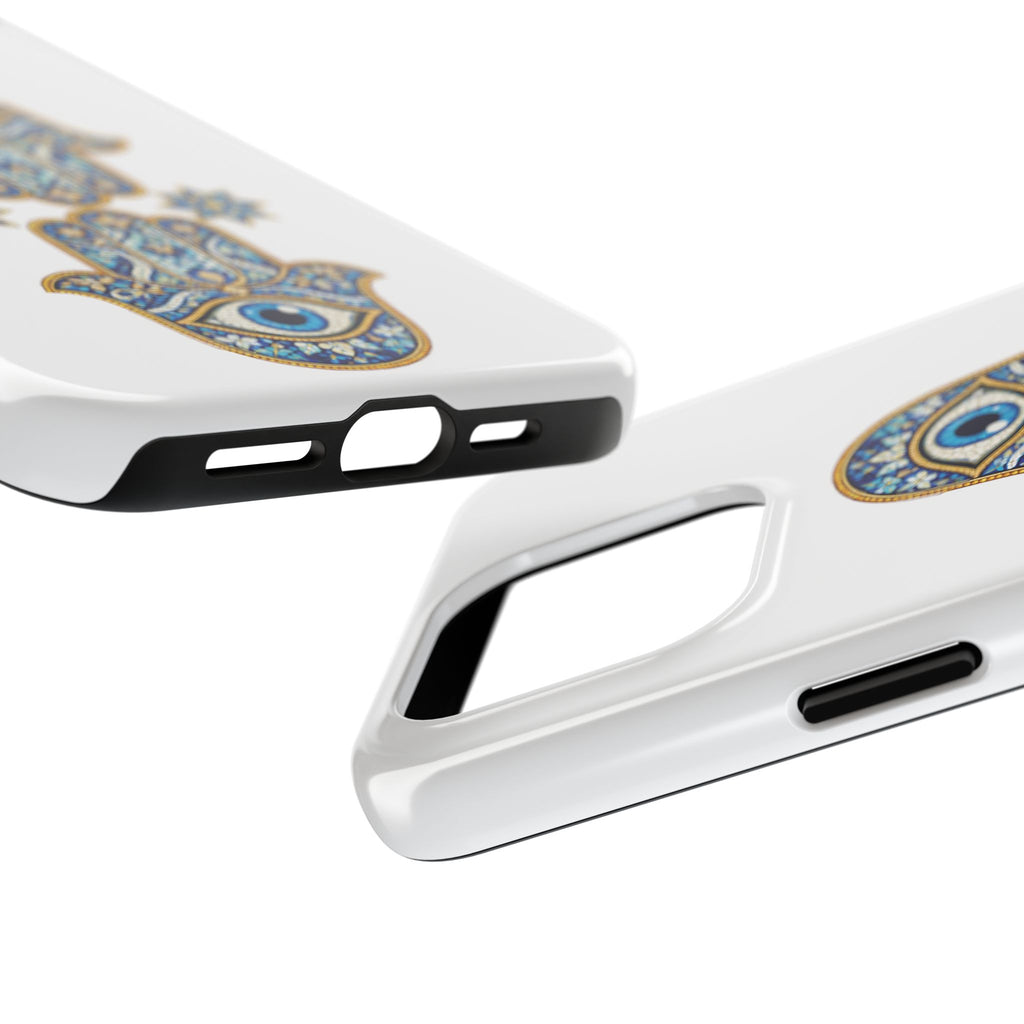 Hamsa Eye Tough Phone Case — Blue Mosaic Protective Phone Cover
