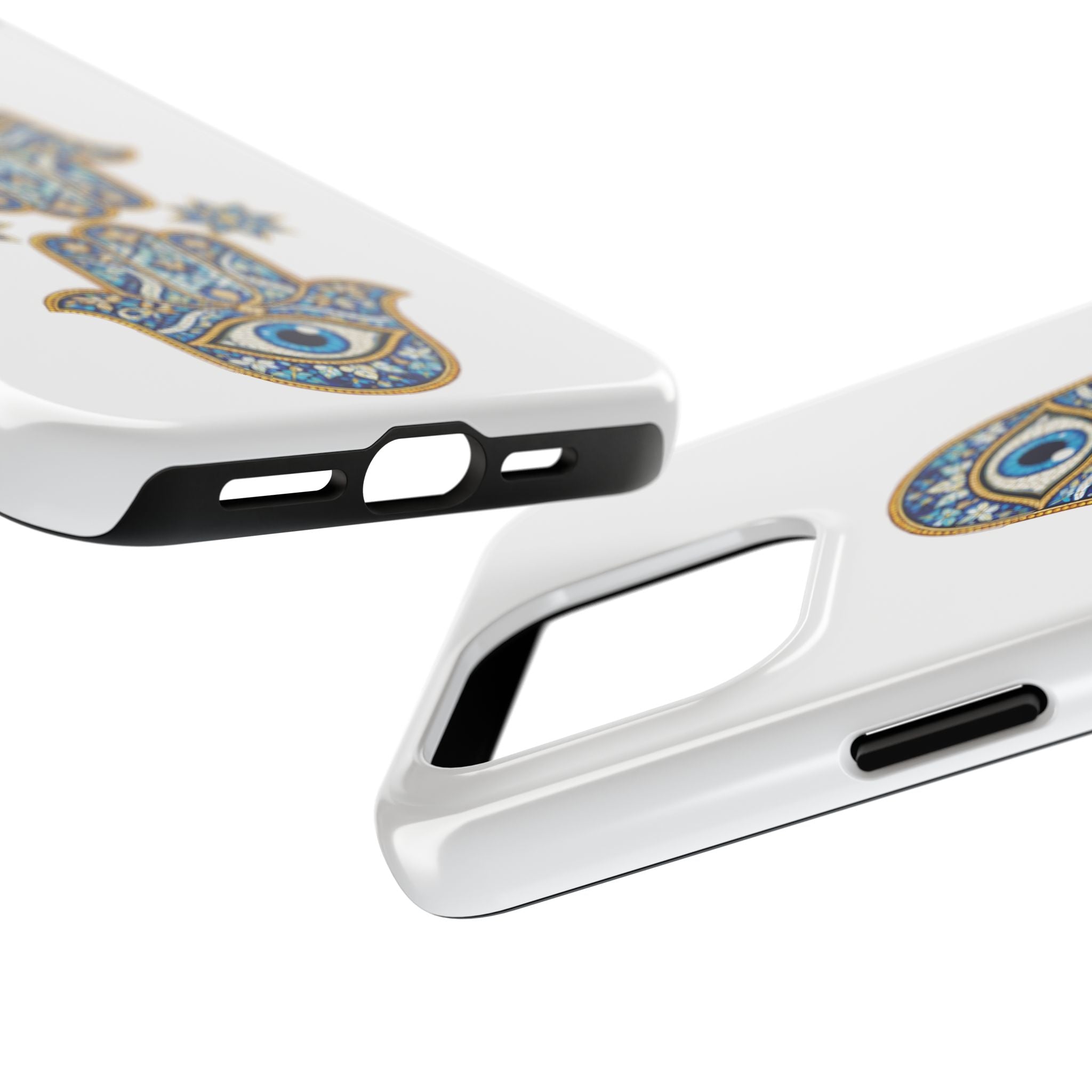 Hamsa Eye Tough Phone Case — Blue Mosaic Protective Phone Cover