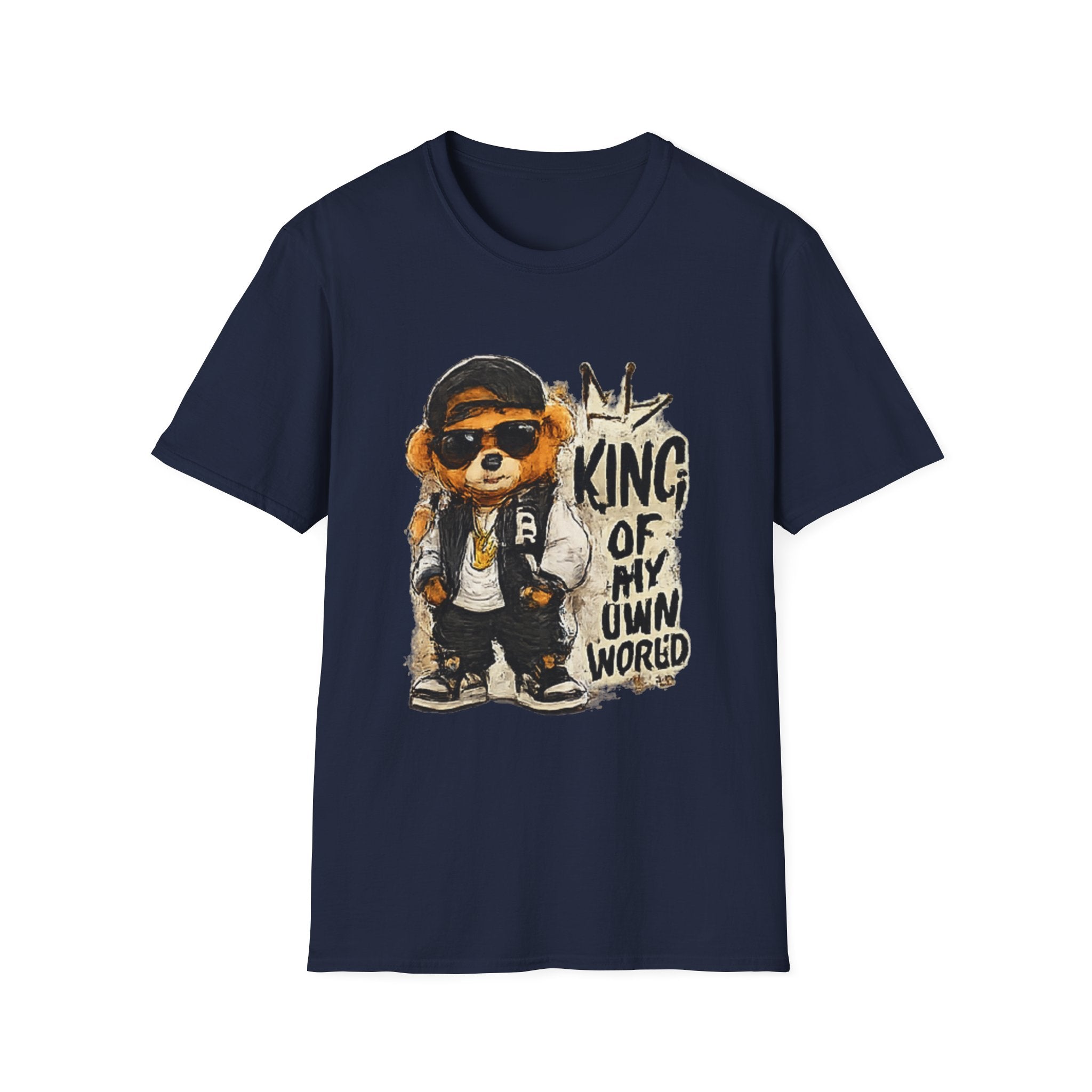 T-Shirt — 'King of My Own World' Cute Bear Graphic Tee