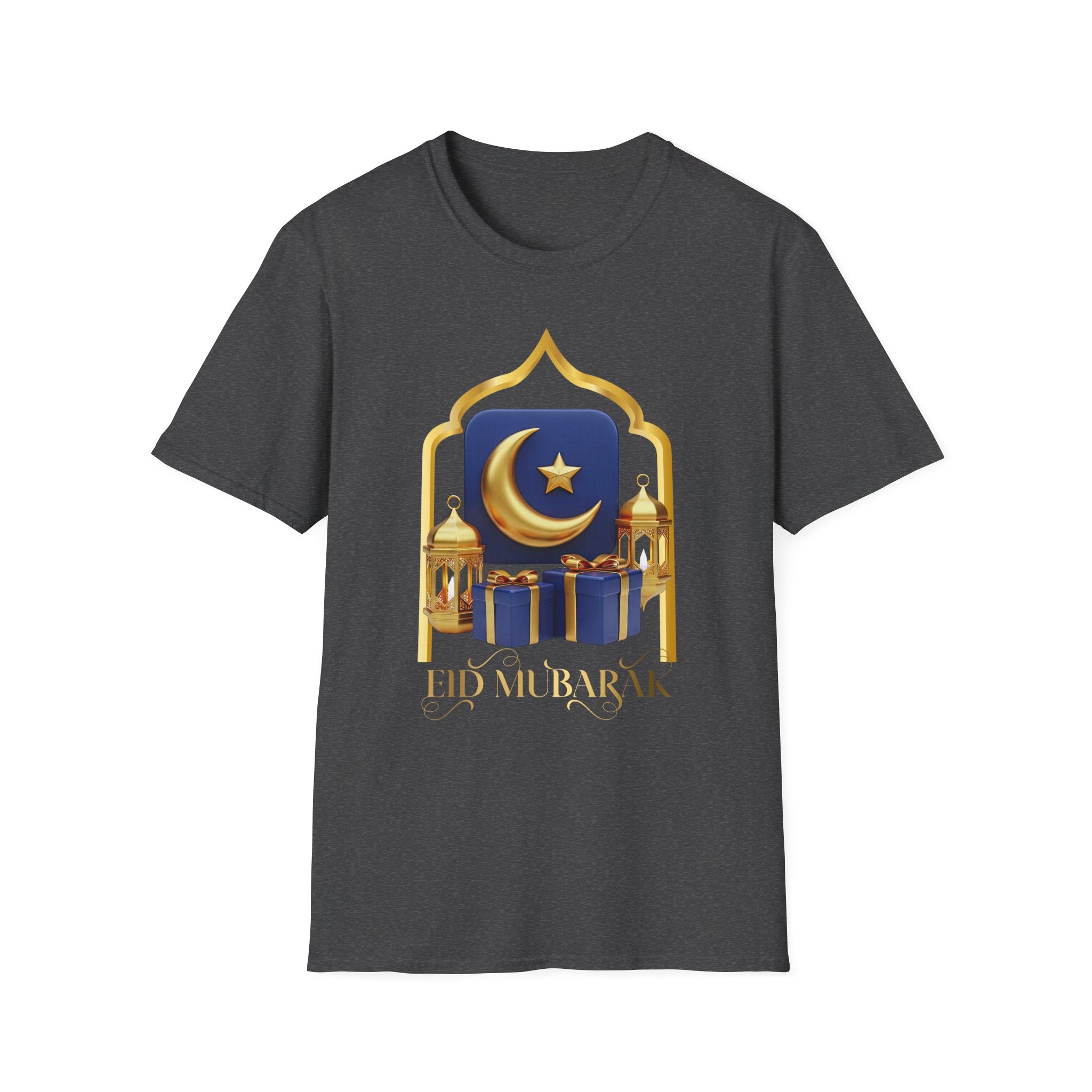 Eid Mubarak T-Shirt — Crescent Moon & Mosque Graphic
