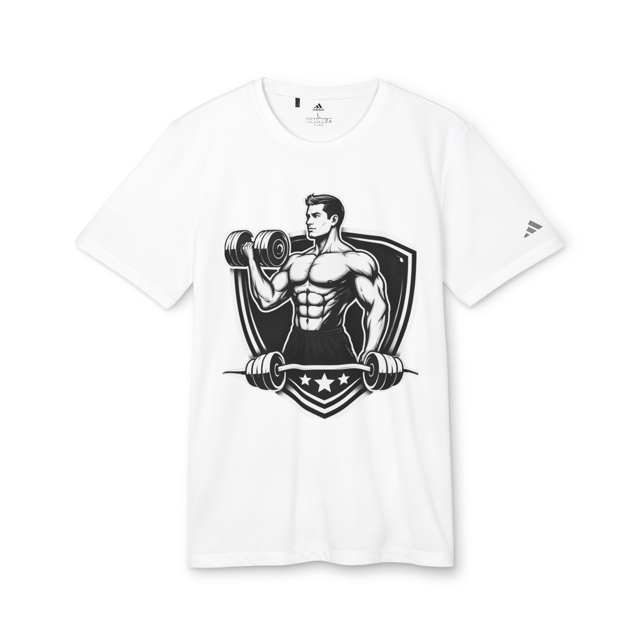 Fitness Graphic T-Shirt — Vintage Bodybuilder Barbell Design
