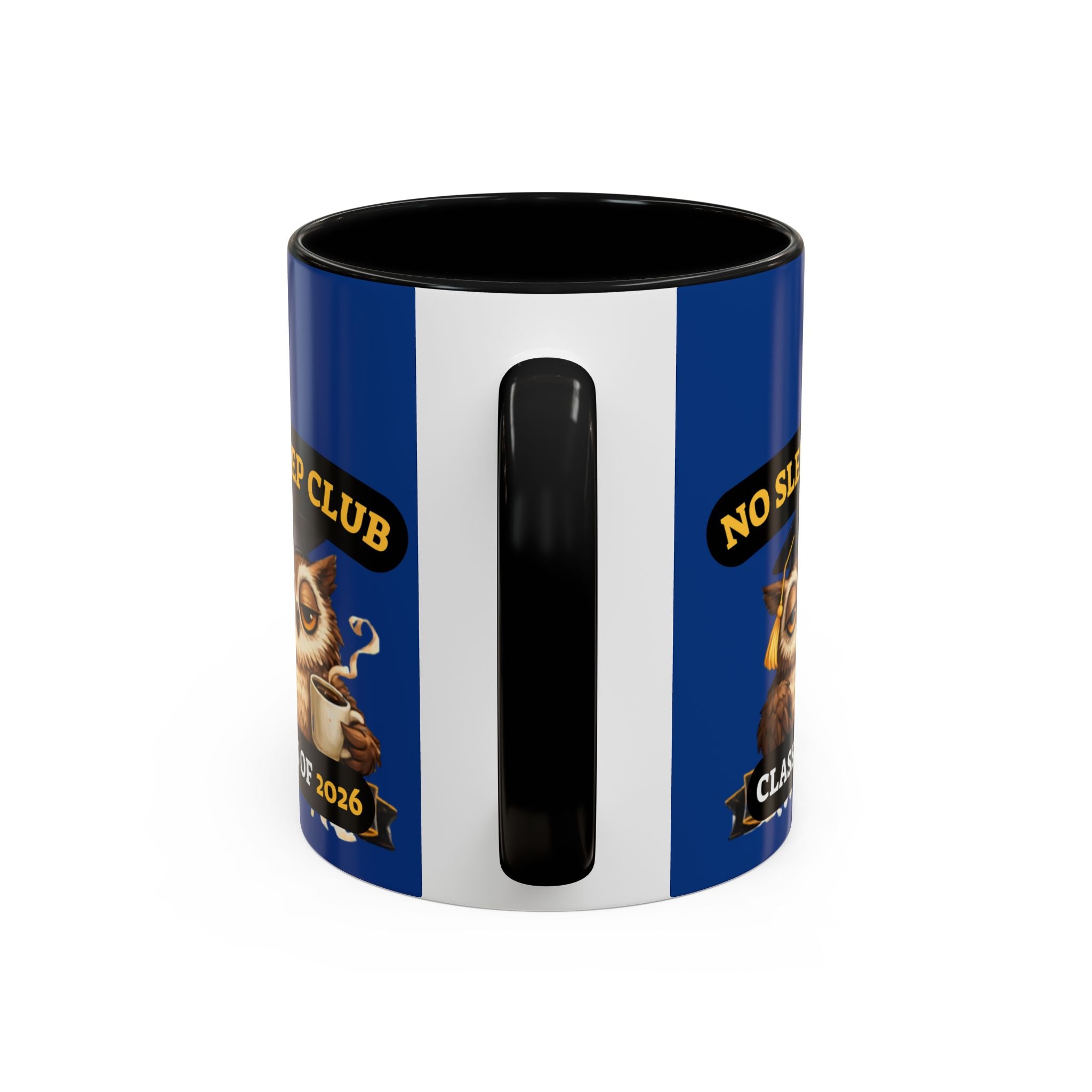 No Sleep Club Class of 2026 Coffee Mug — Graduation Owl Accent Mug (11/15oz)