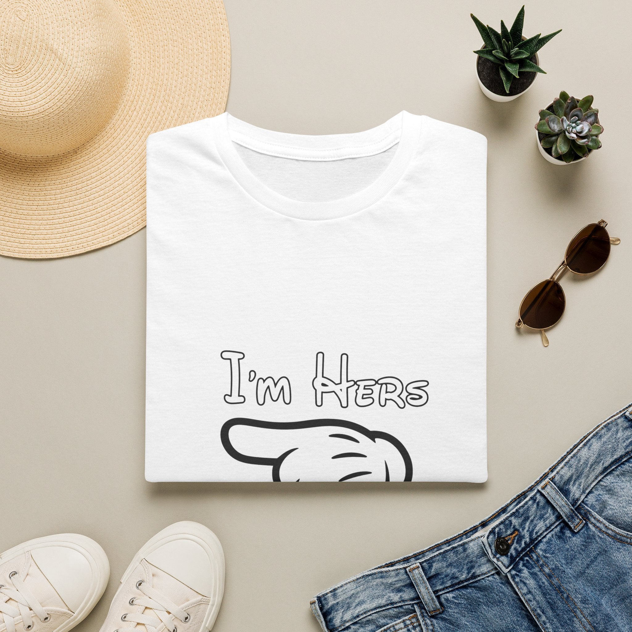 I'm Hers T-Shirt — Couples Matching Pointing Hand Tee