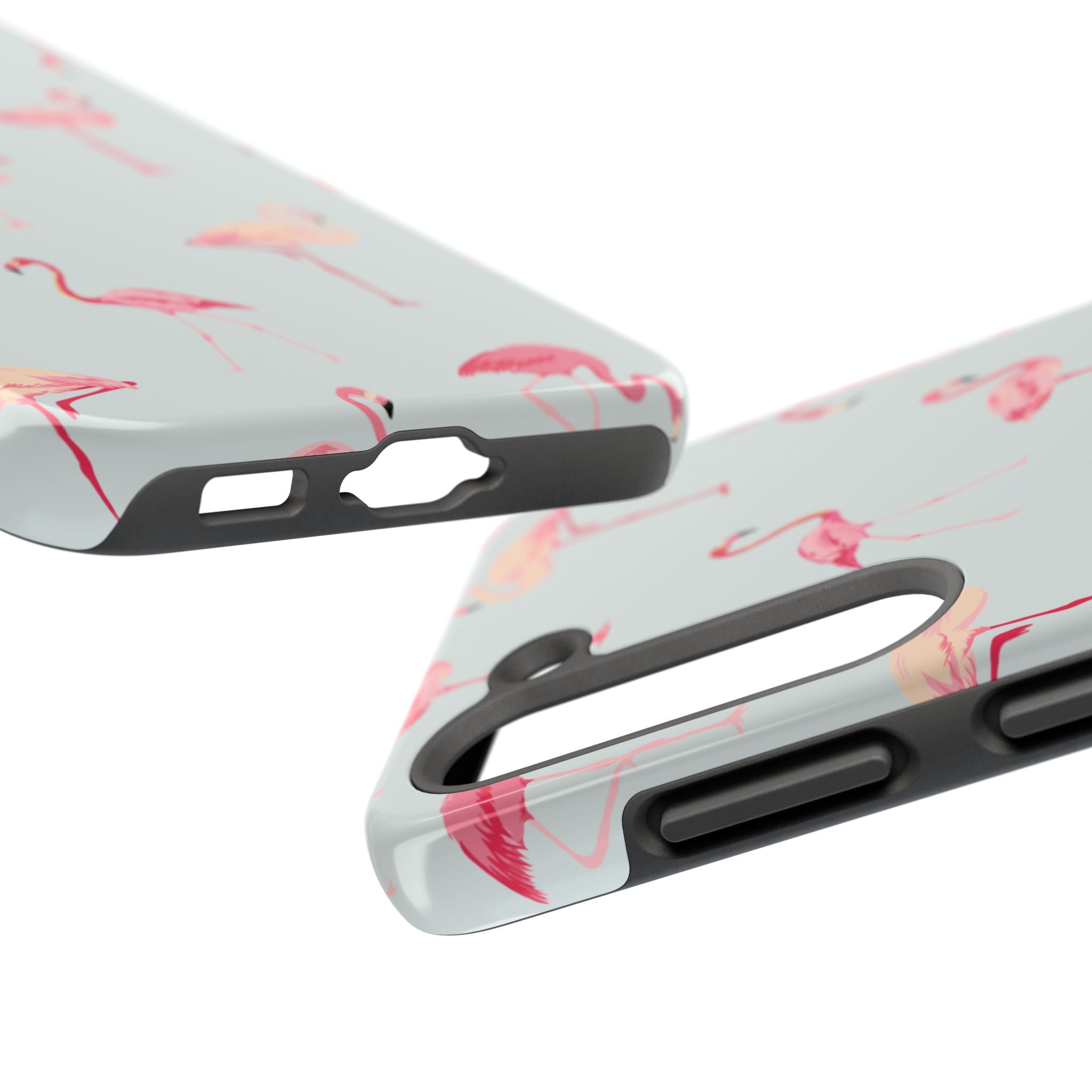Flamingo Pattern Tough Phone Case — Cute Pink Birds Protective Phone Cover