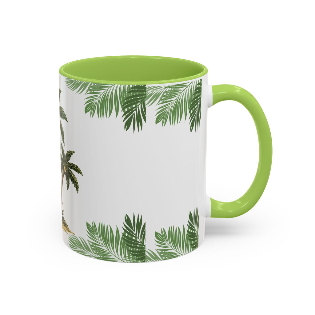 Tropical Palm Coffee Mug — Beachy Accent Mug with Palm Leaves (11oz)