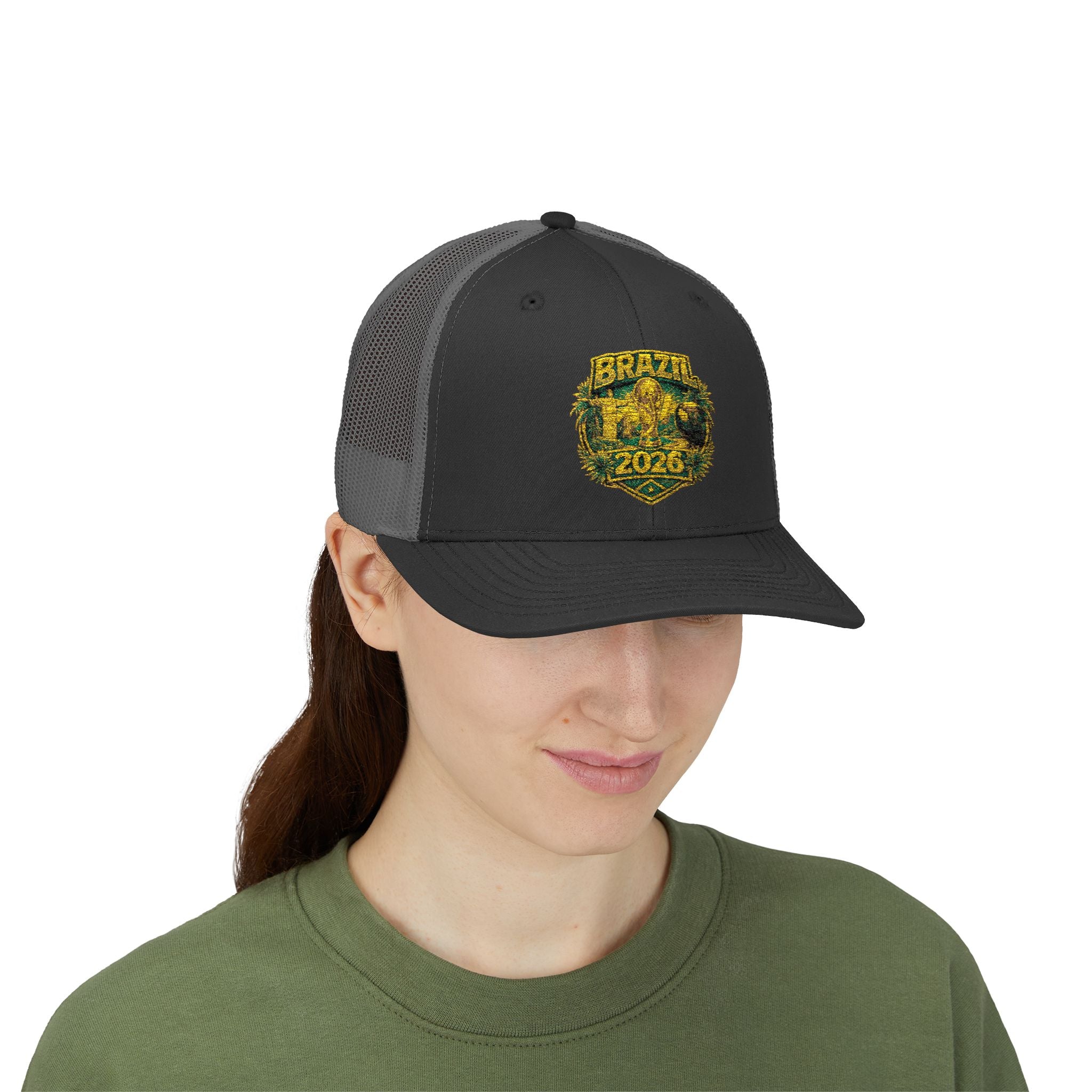 Brazil  Vintage Patch Trucker Cap — Rustic 2026 Crest Snapback