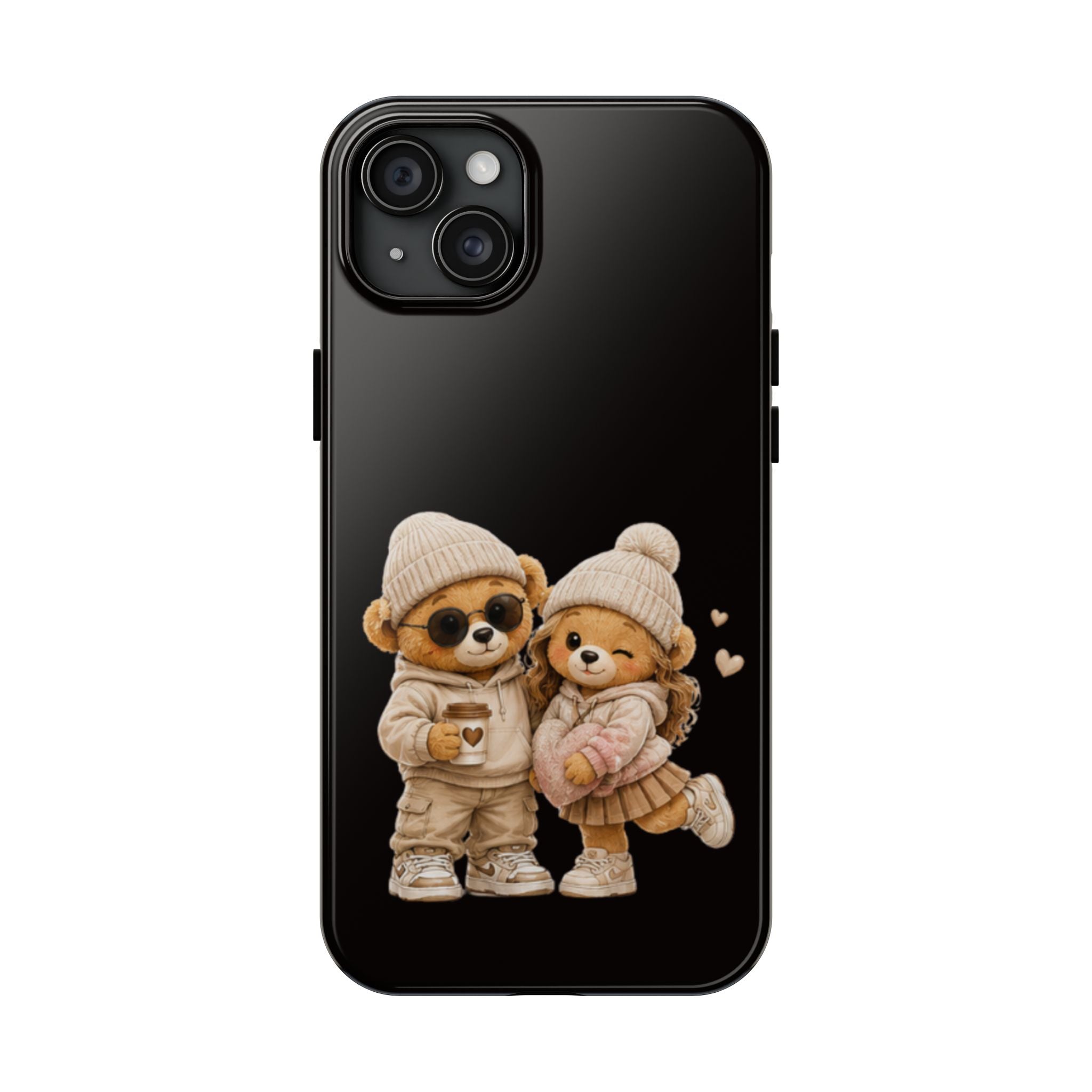 Cute Couple Bears Tough Phone Case — Cozy Winter Bear Phone Cover