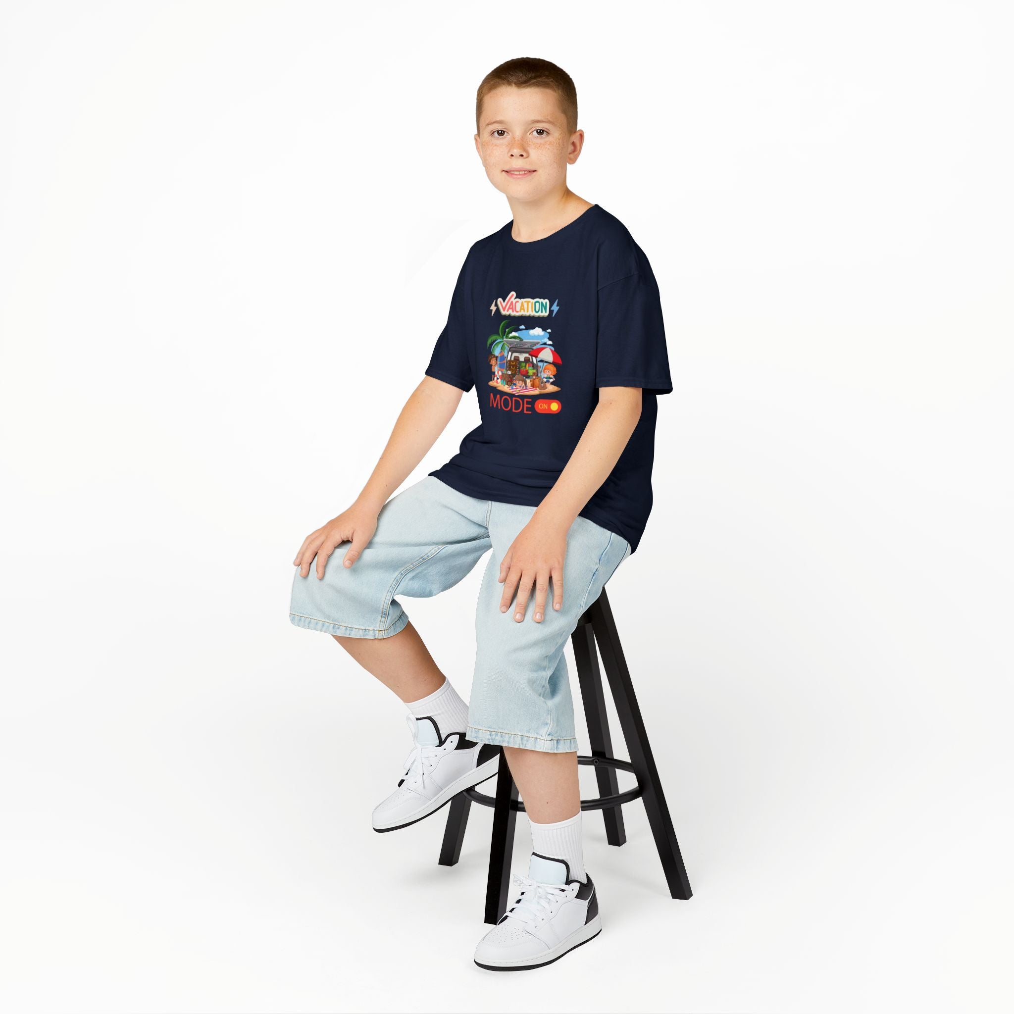 Kids Tee — "Vacation Mode" Beach Graphic Shirt