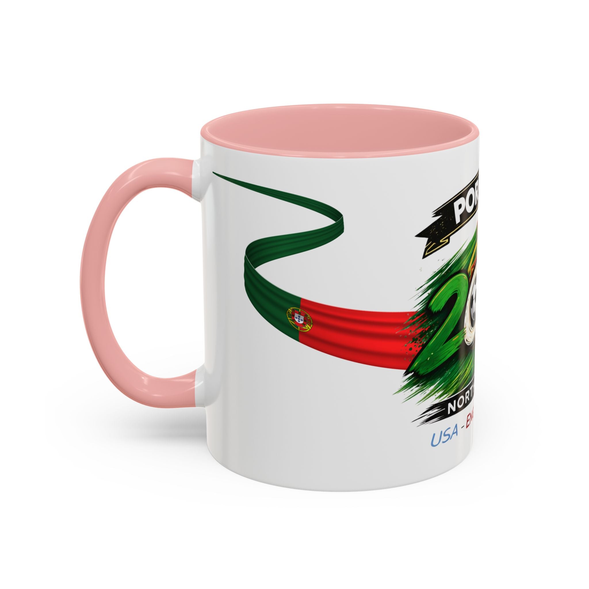 Portugal 2026 Soccer Cup Accent Coffee Mug — USA England Mexico Host Nations