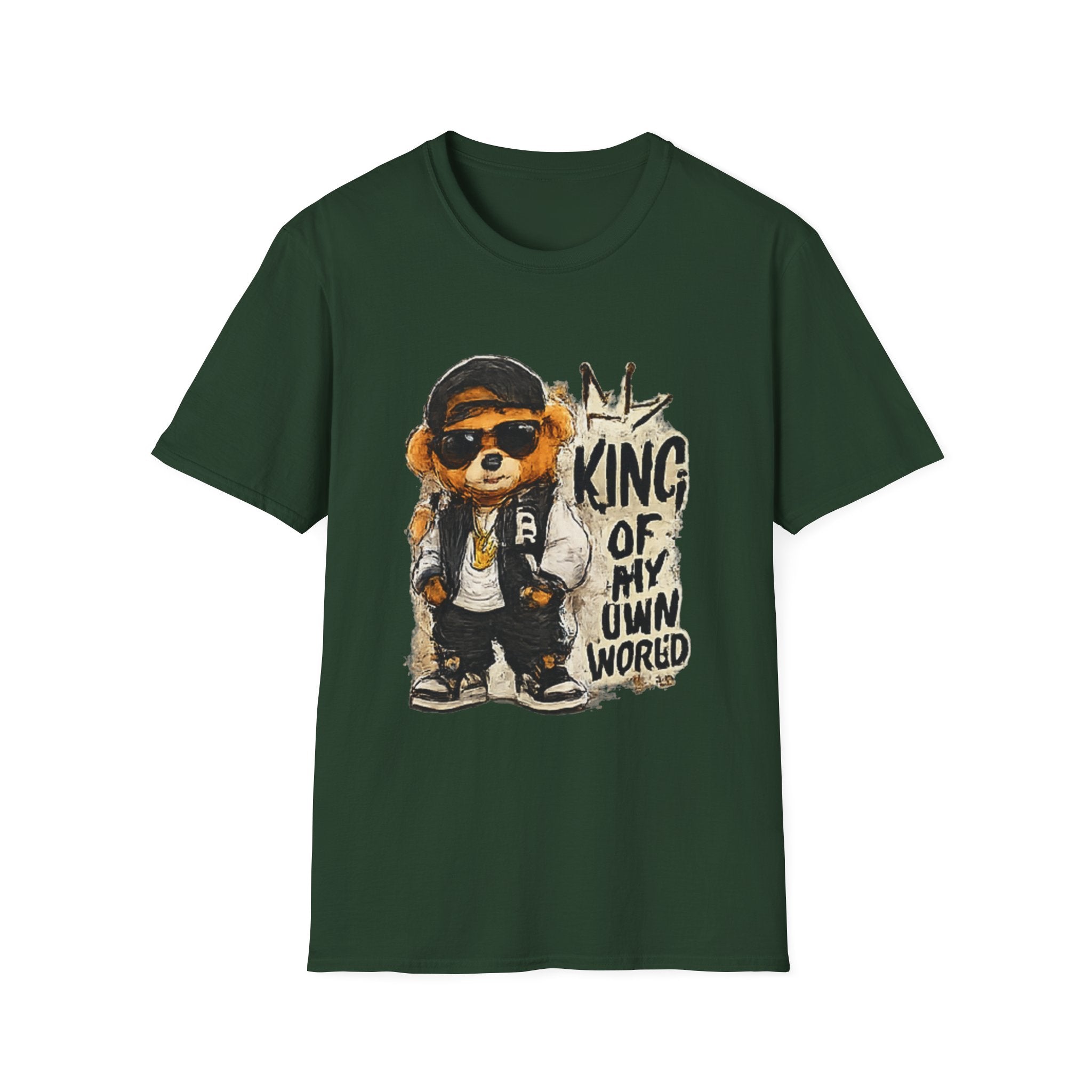 T-Shirt — 'King of My Own World' Cute Bear Graphic Tee