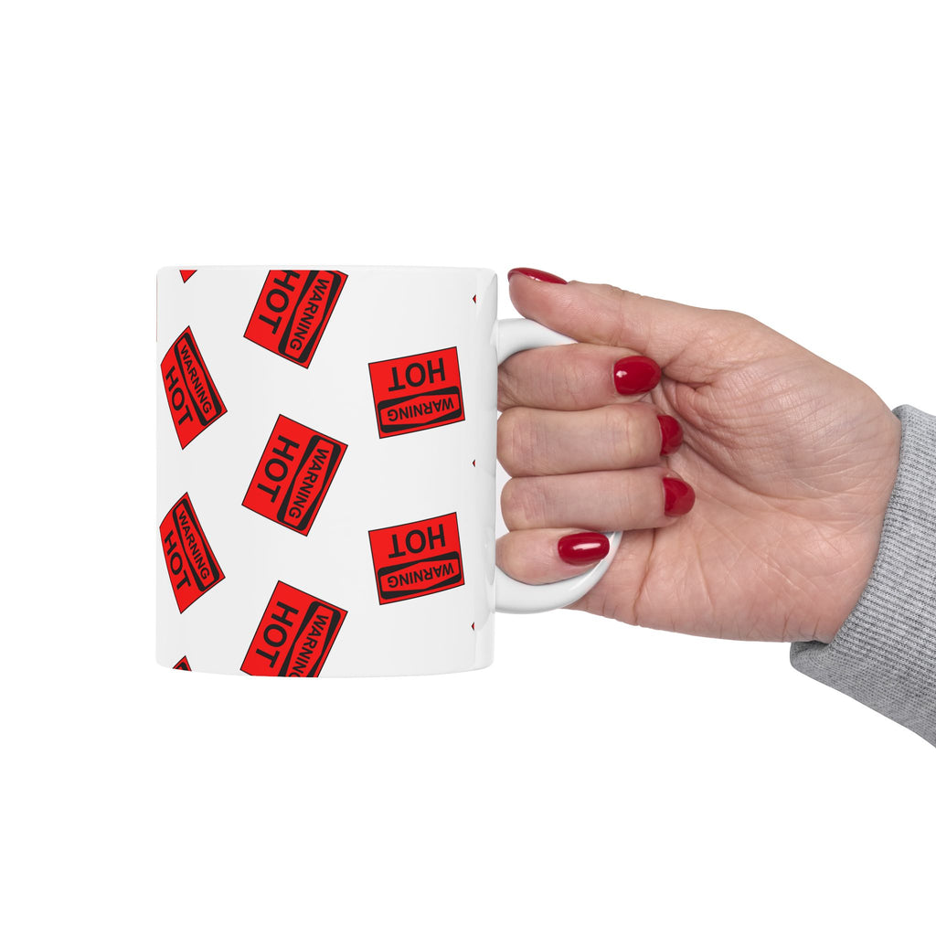 Warning: Hot' Graphic Coffee Cup (11oz, 15oz)