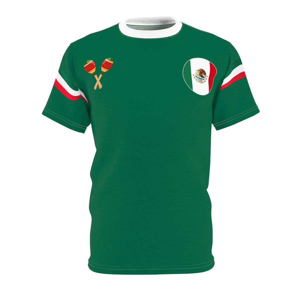 Mexico Pride Tee — Green Mexican Flag Soccer Jersey Shirt