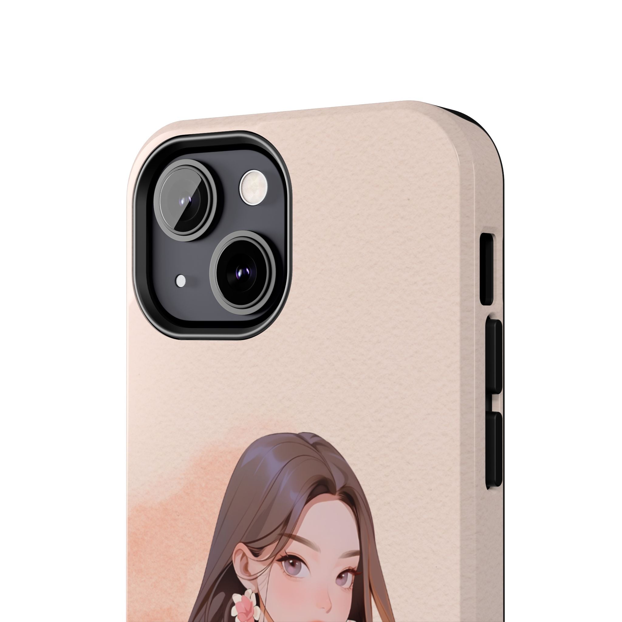 Tough Phone Case — Elegant Anime Girl Illustration, Protective Slim Phone Cover