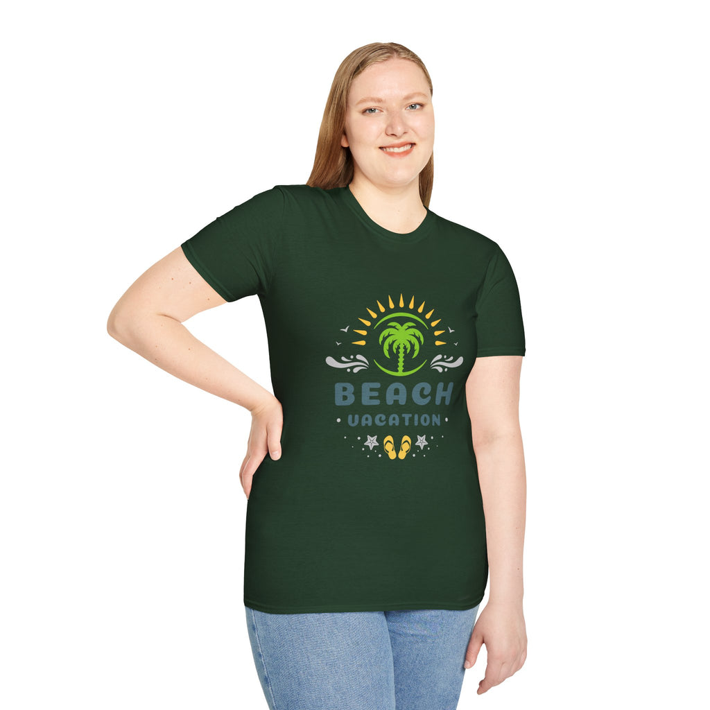 Beach Vacation T-Shirt — Palm Tree Sunset Graphic Tee