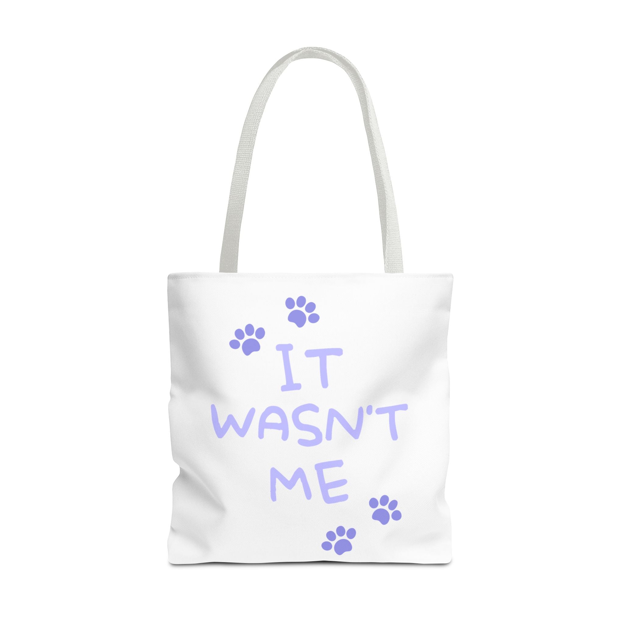 Cat Paw Print Tote — "It Wasn't Me" Funny Cat Tote Bag