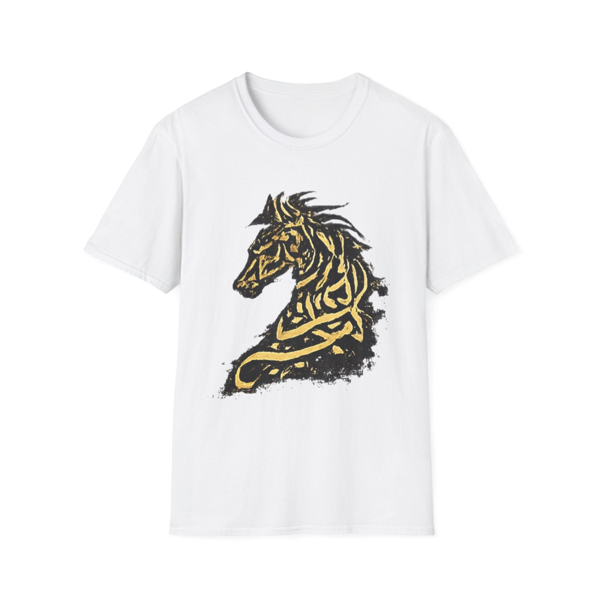 Tribal Gold Horse T-Shirt — Stylized Celtic Stallion Tee