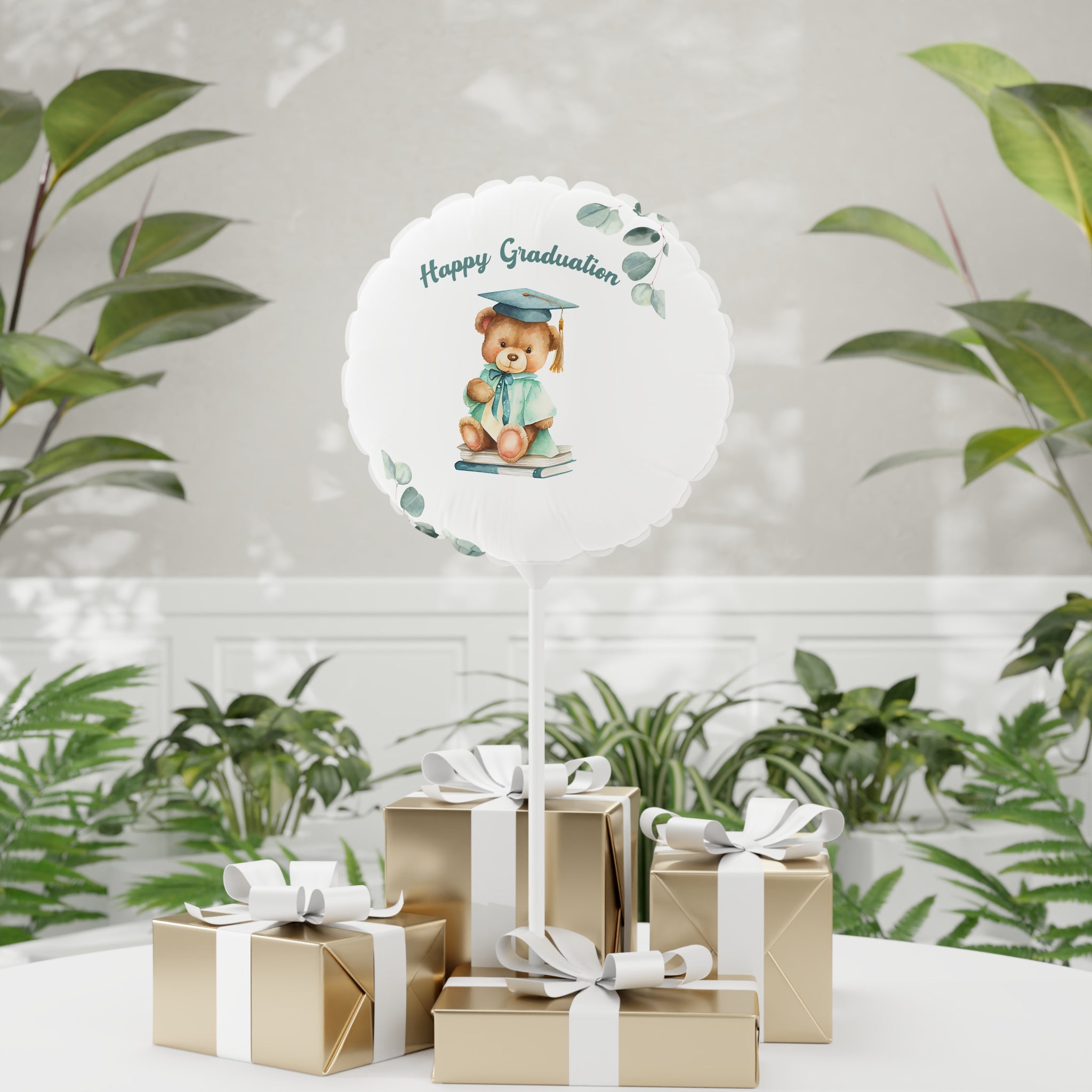 Happy Graduation Bear Balloon — 11" Round Celebration Balloon