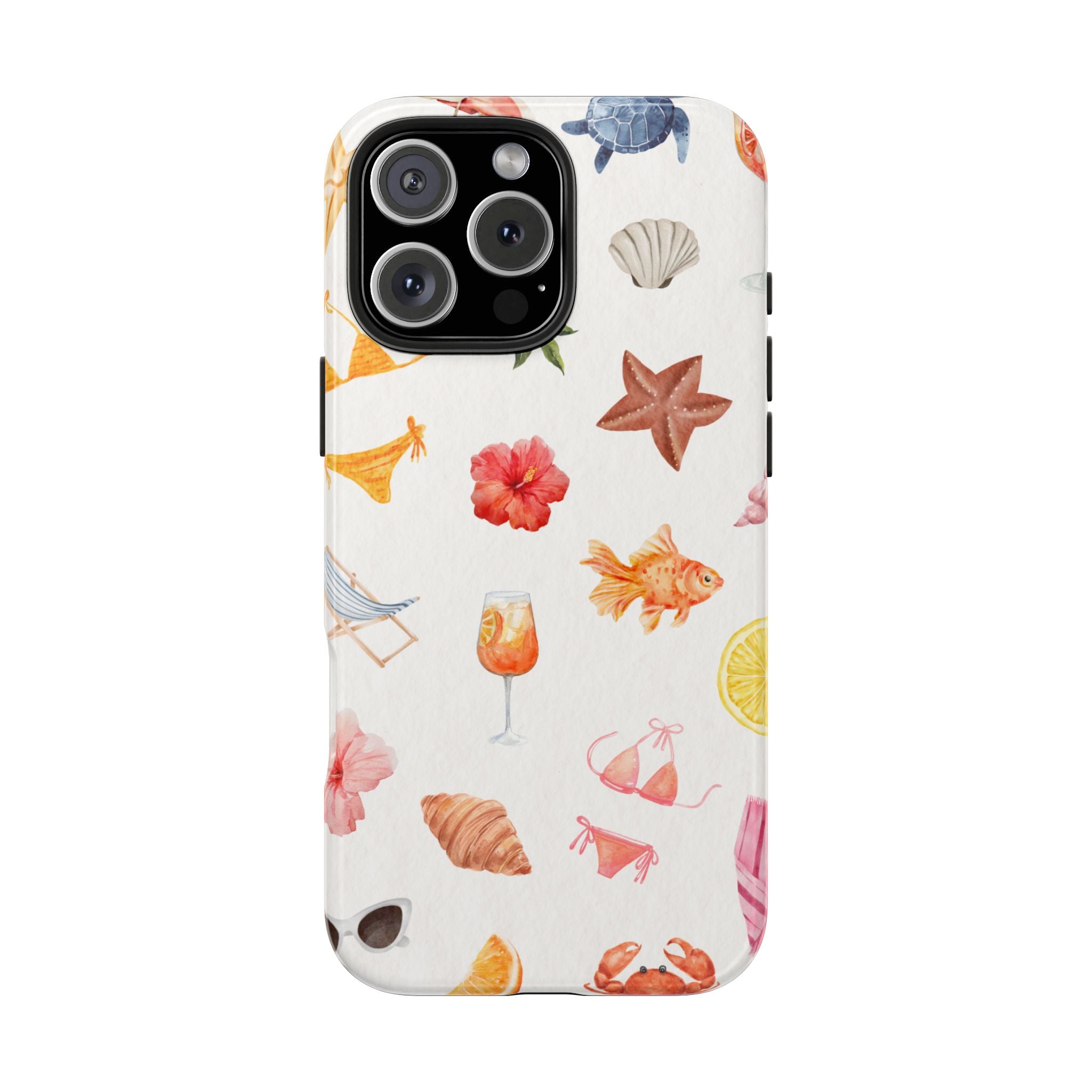 Summer Seashells Pattern Tough Phone Case — Beach Vacation Phone Cover